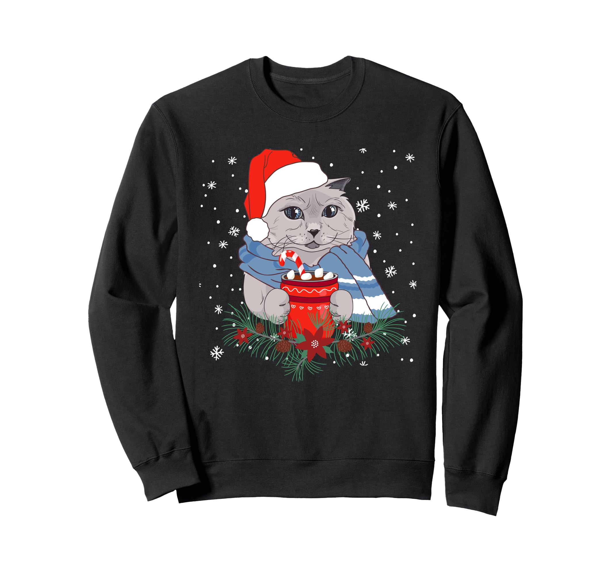 Rakuten - Meowy Catmas 子猫 サンタハット クリスマス トレーナー