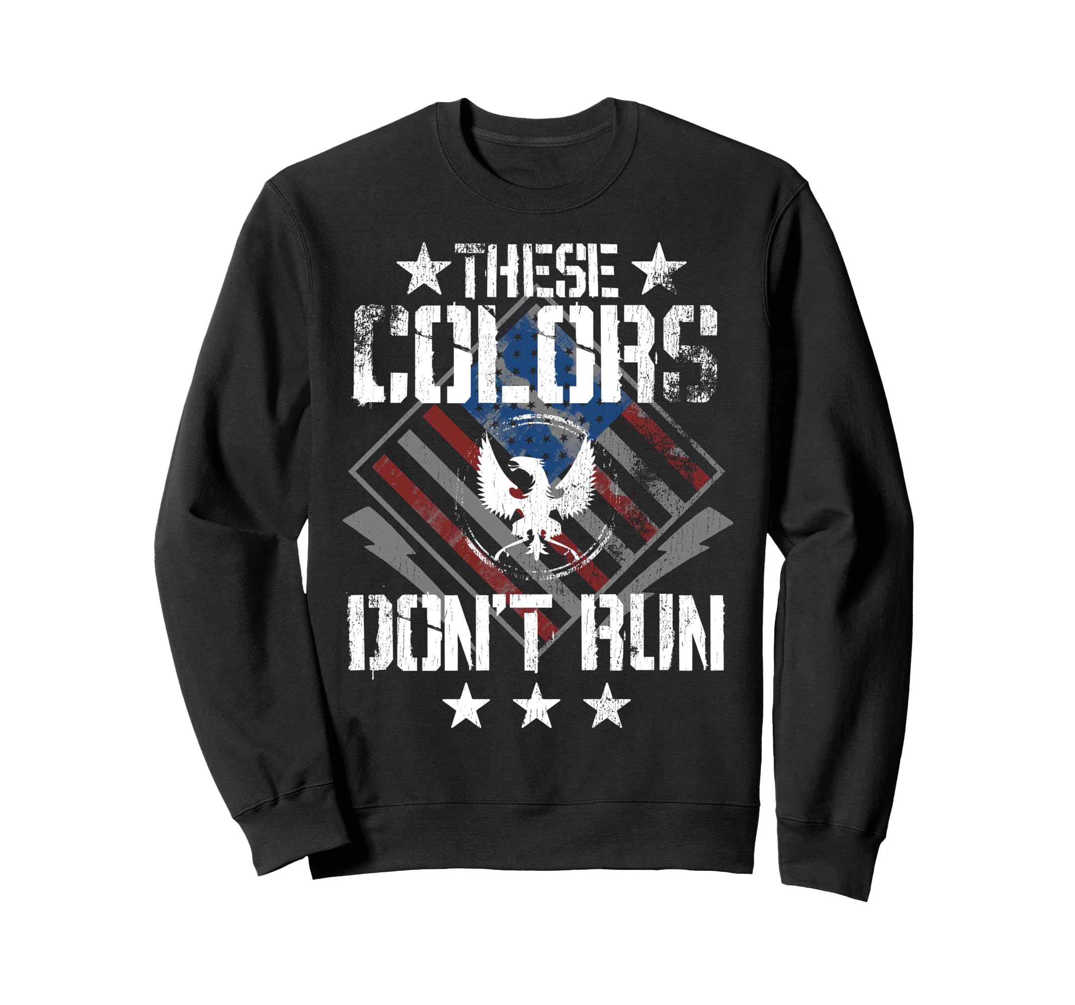 These Colors Don't Run Red White Blue Grunge Stripes トレーナー