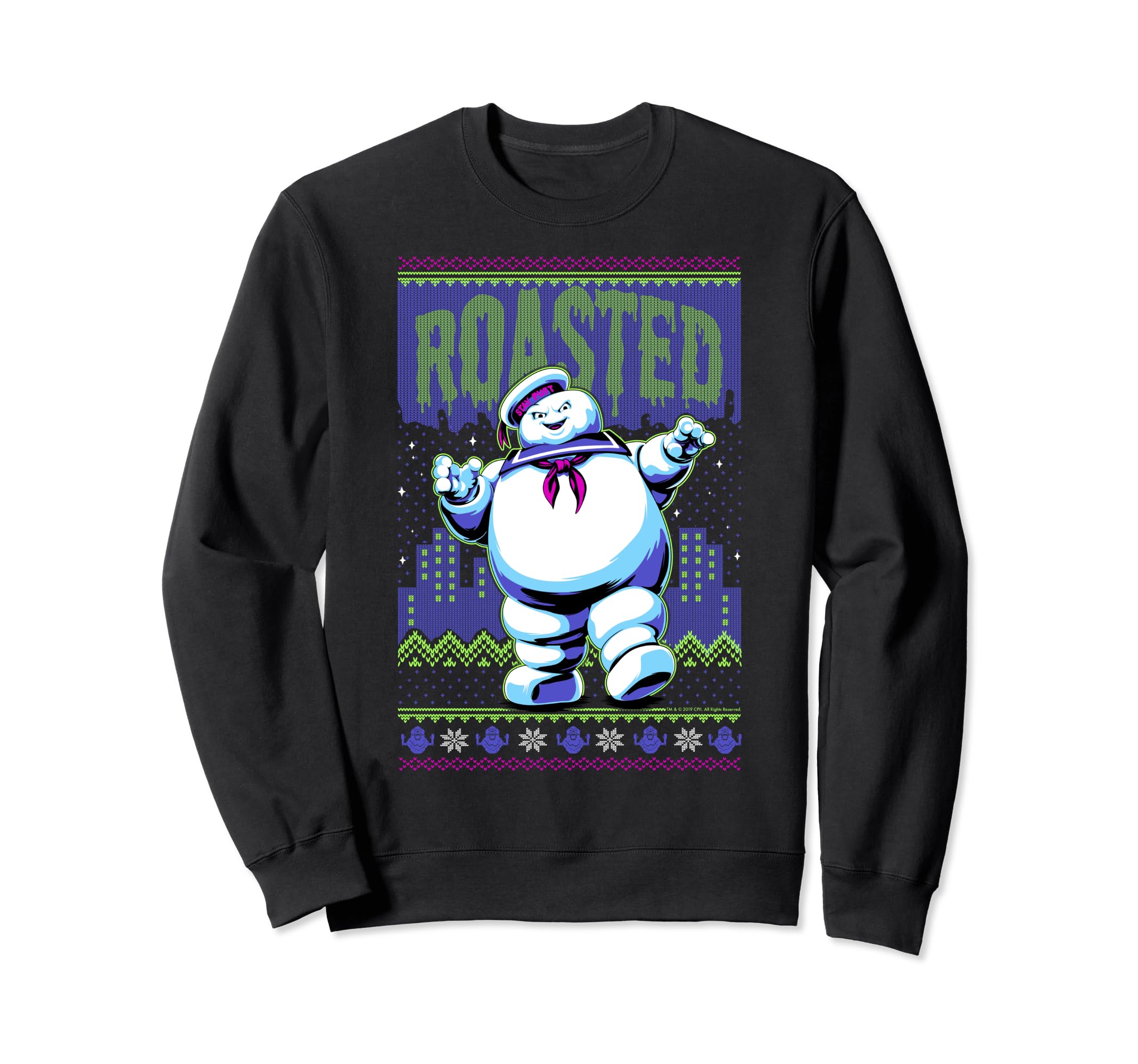Ghostbusters Ugly Sweater Stay Puft Roasted Knit トレーナー