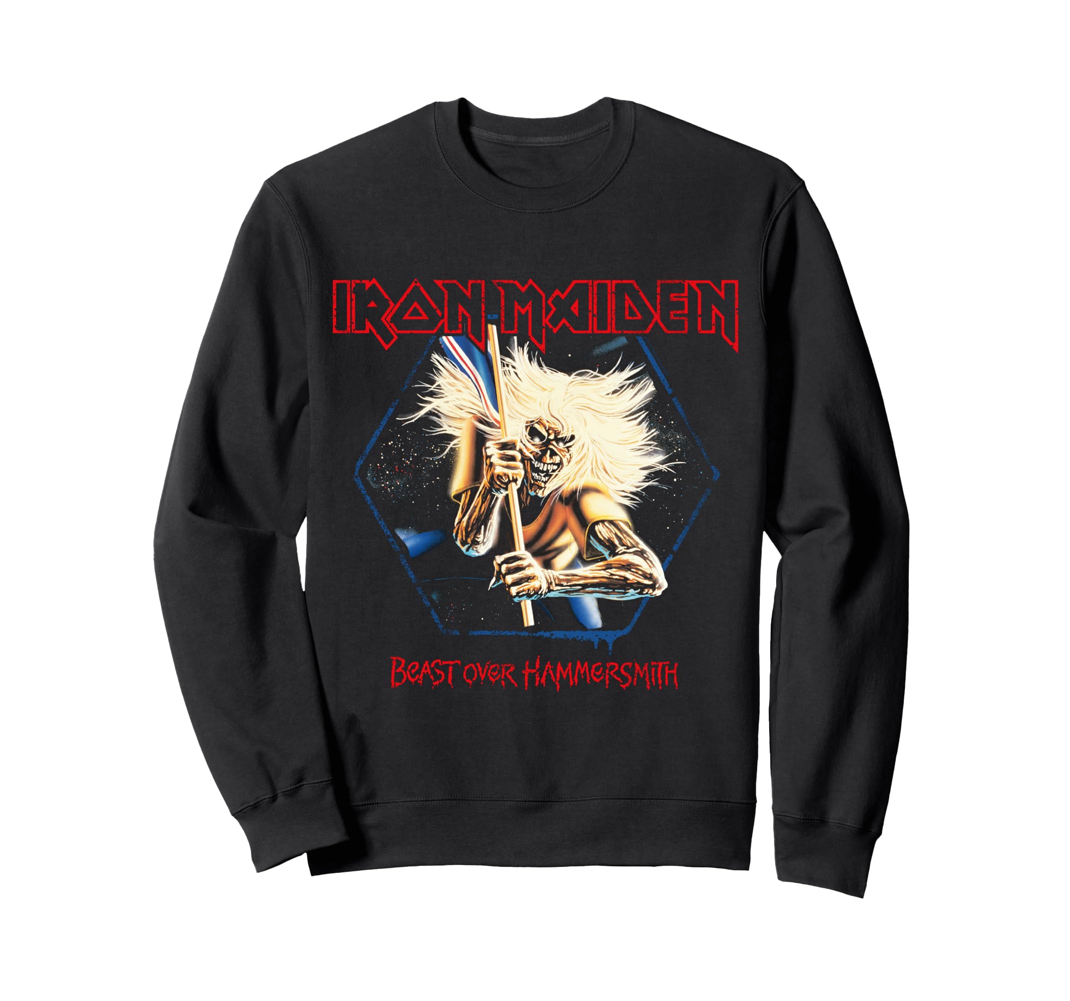 Iron Maiden Cover Hexagon Crop トレーナー