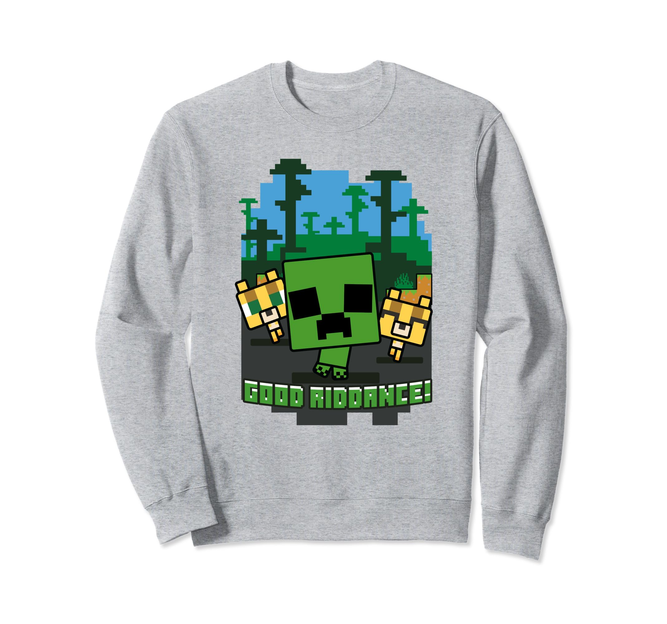 Minecraft Creeper And Ocelots Good Riddance! Poster トレーナー