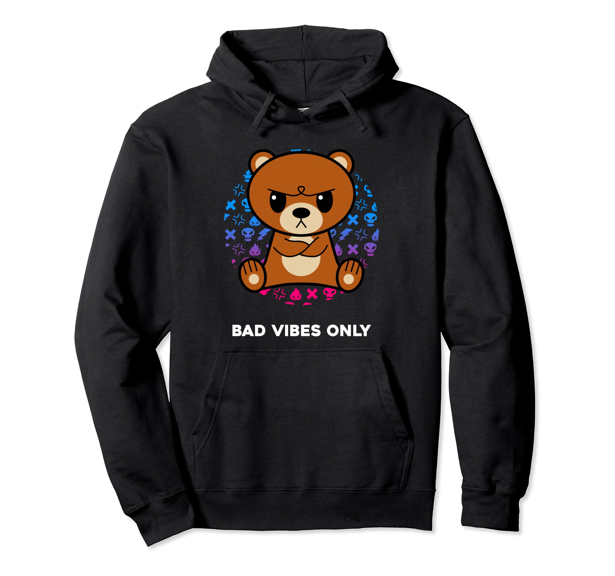Bad Vibes Only グランピーな見た目のゴシック オタク グリズリーベア パーカー