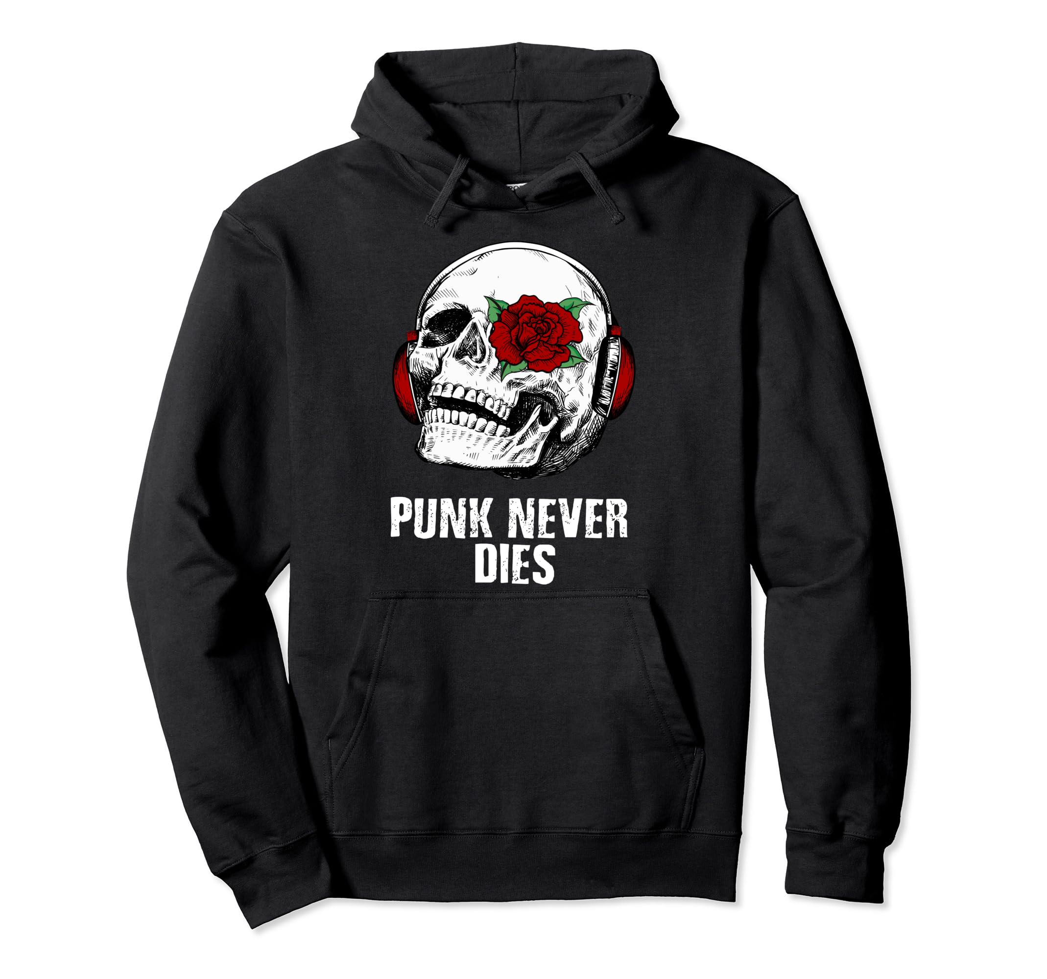 Punk Never Dies Punker Saying with Skull パーカー