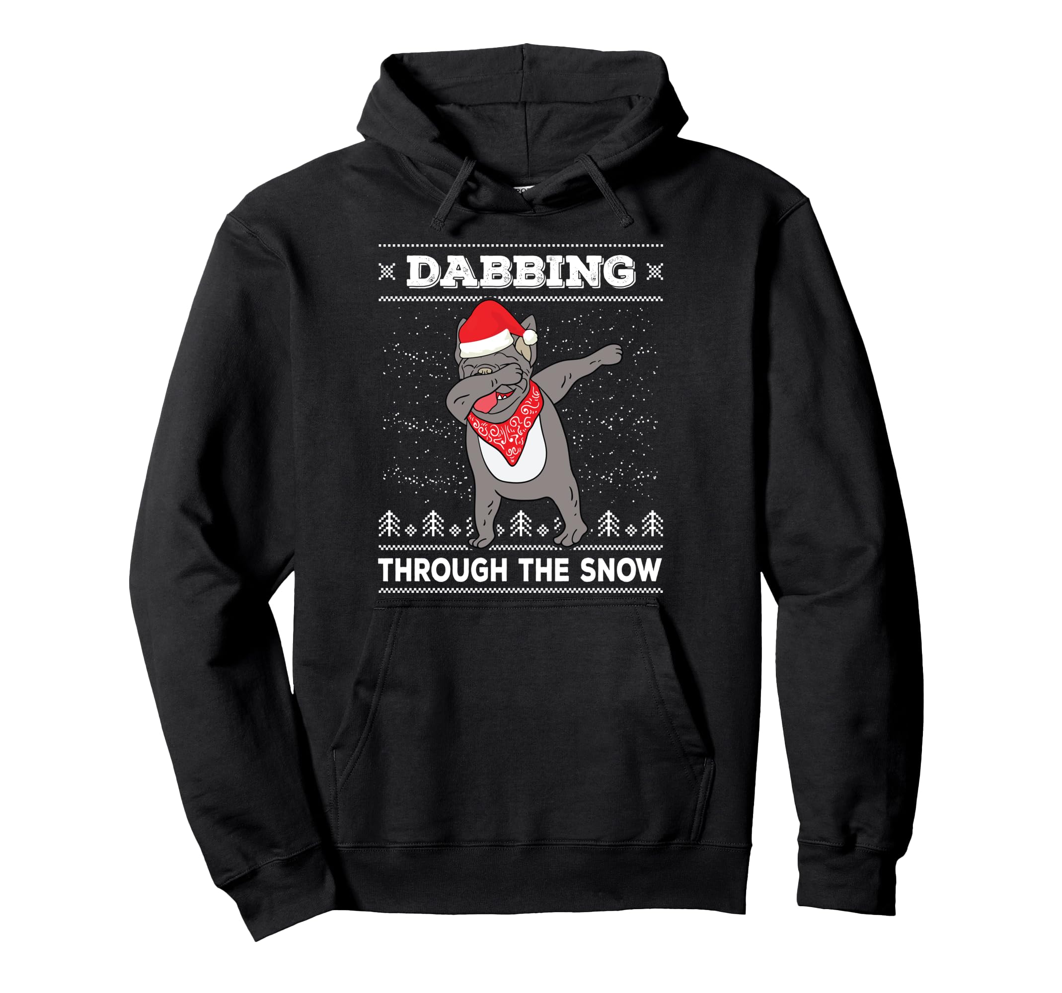 French Bulldog With Santa Claus Hat Ugly Christmas Sweater パーカー