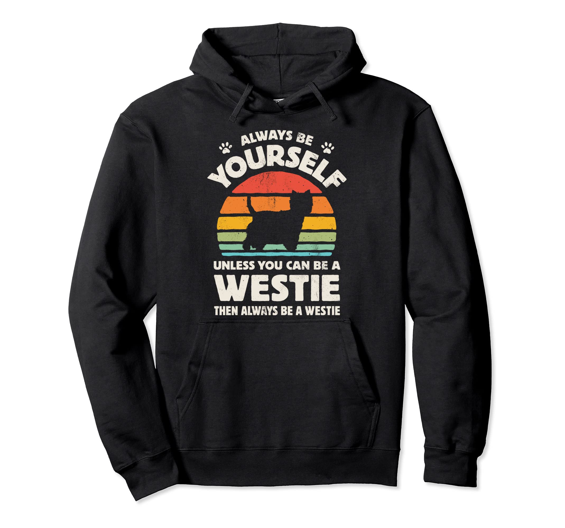 Westie West Highland ホワイトテリア Always Be Yourself レトロ パーカー