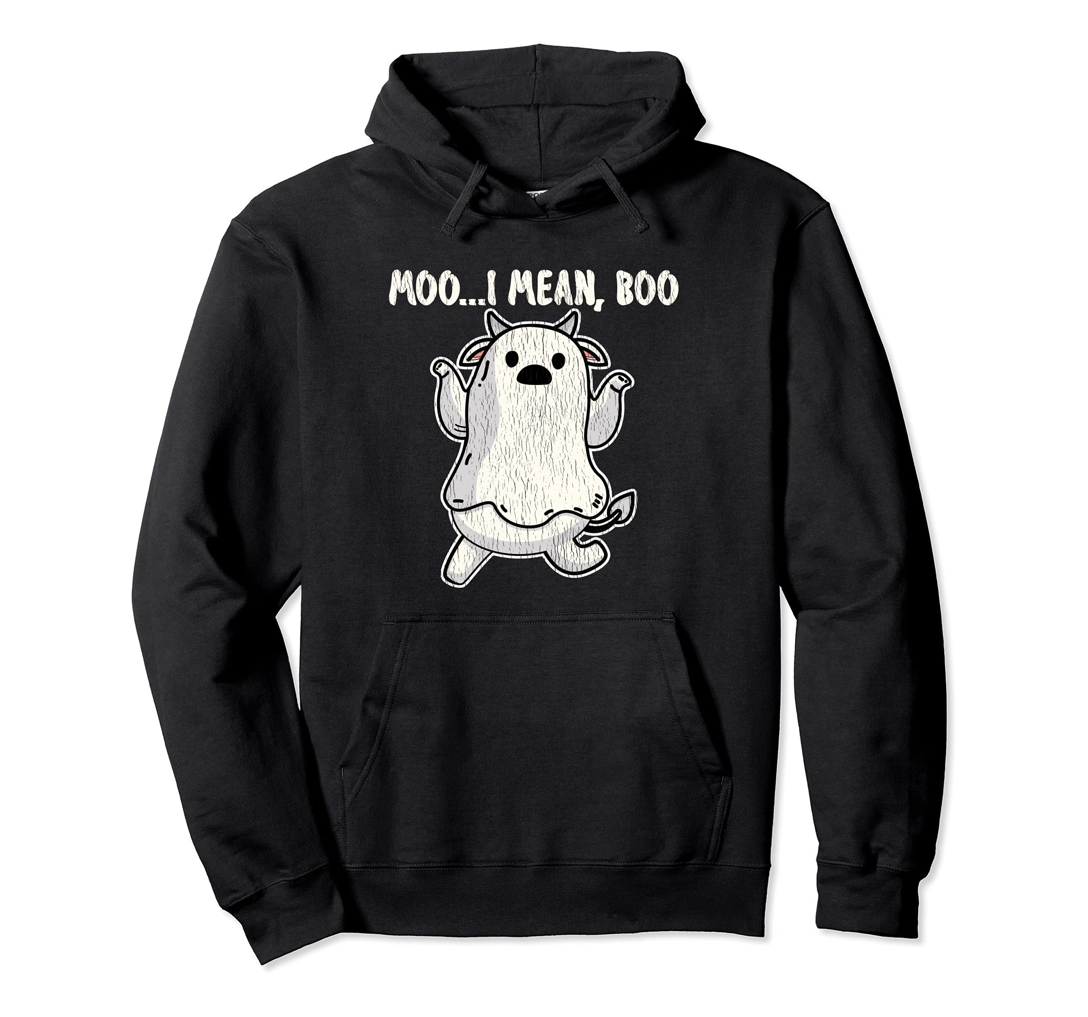 ゴースト カウ ムーー I Mean Boo Cow Lover Farmer ハロウィンコスチューム パーカー