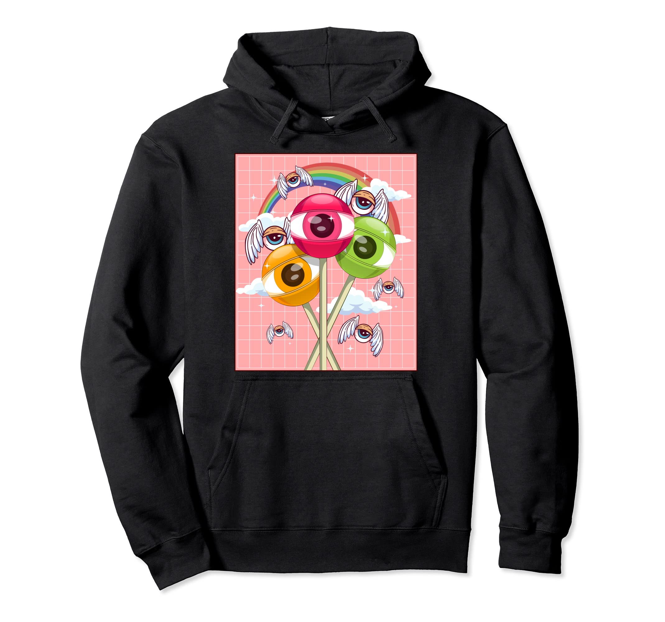 Weirdcore aesthetic Kawaii Lollipop Eye Winged眼球 パーカー