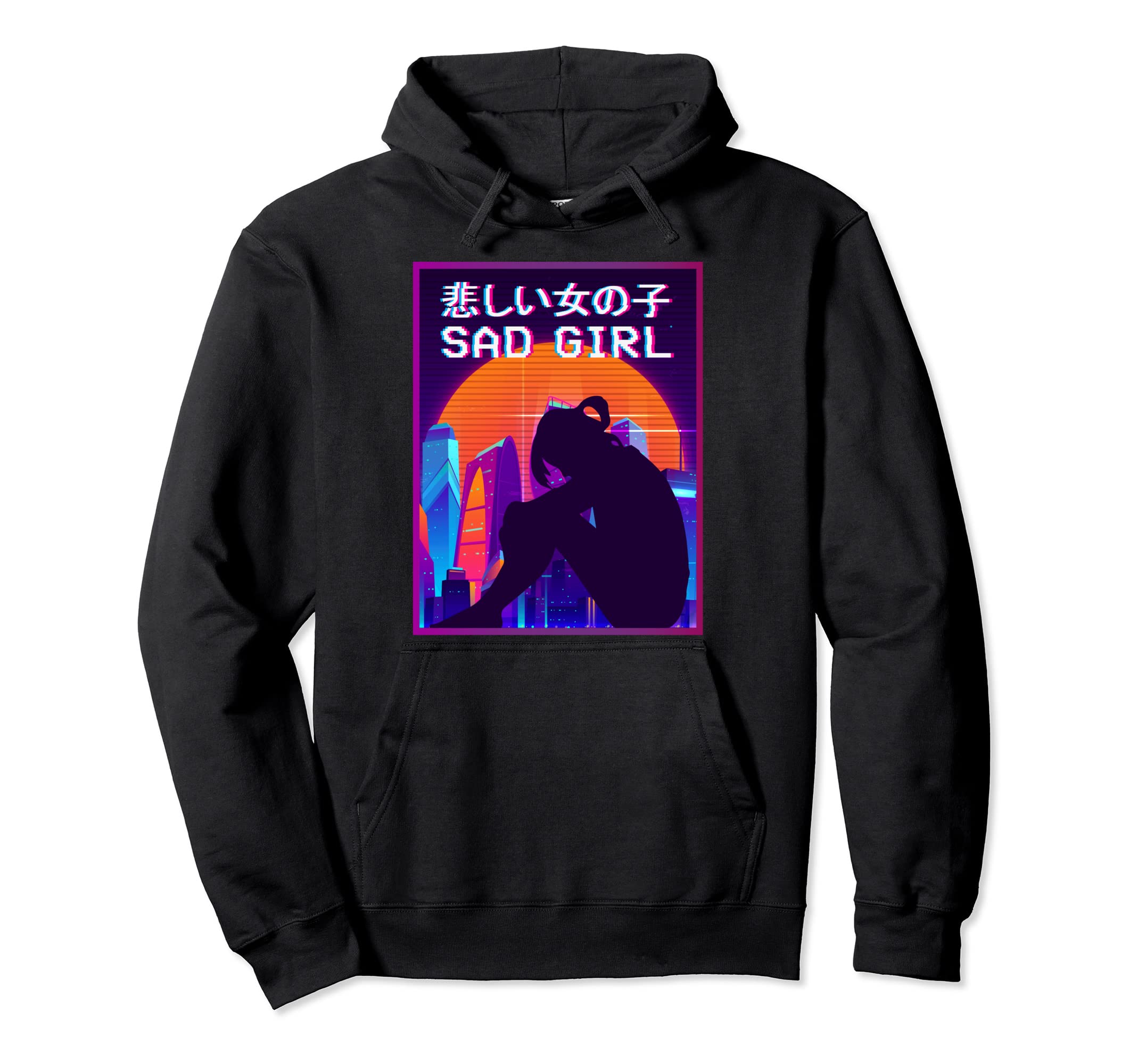 Sad Girl Anime Girl Tokyo Streetwear Lofi Aesthetic Harajuku パーカー