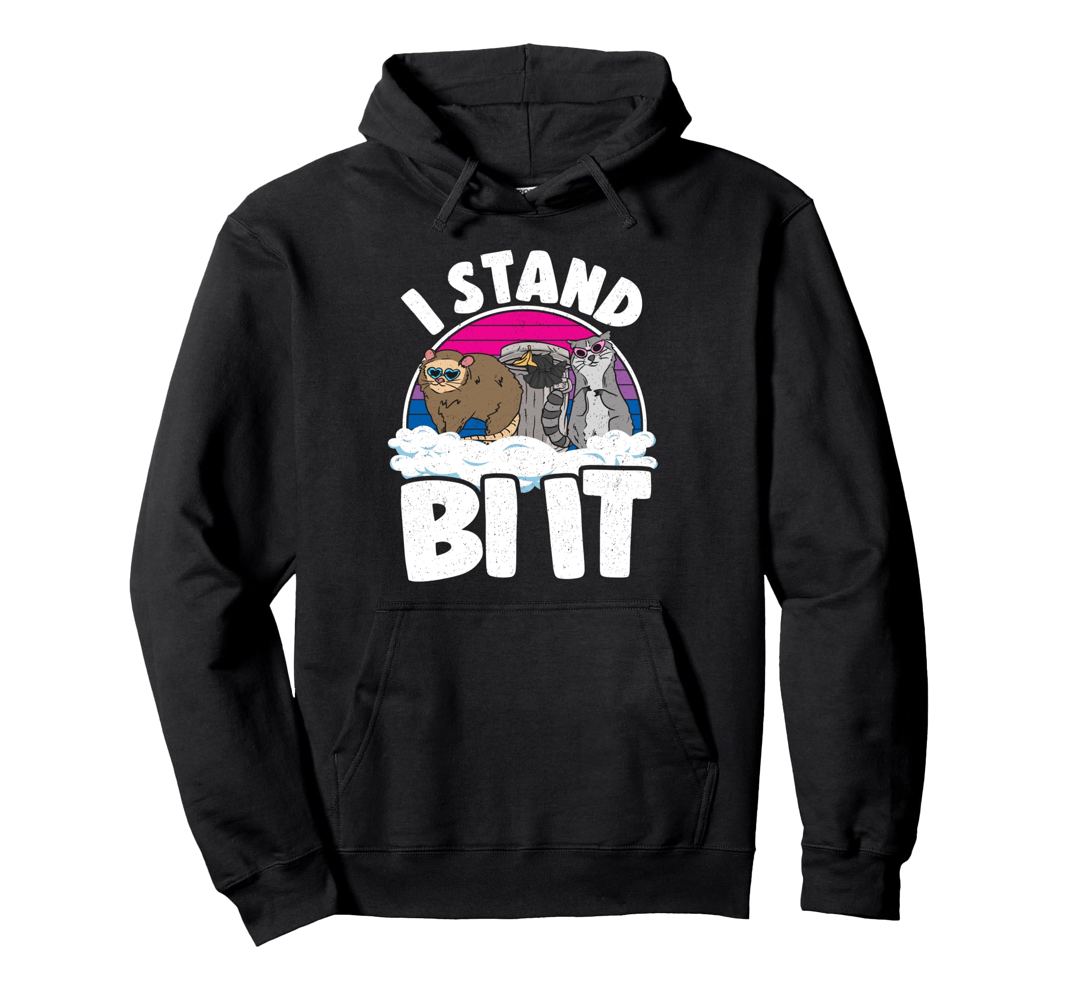 I Stand Bi It Opossum アライグマ バイセクシャルプライド フラッグ バイプライド パーカー