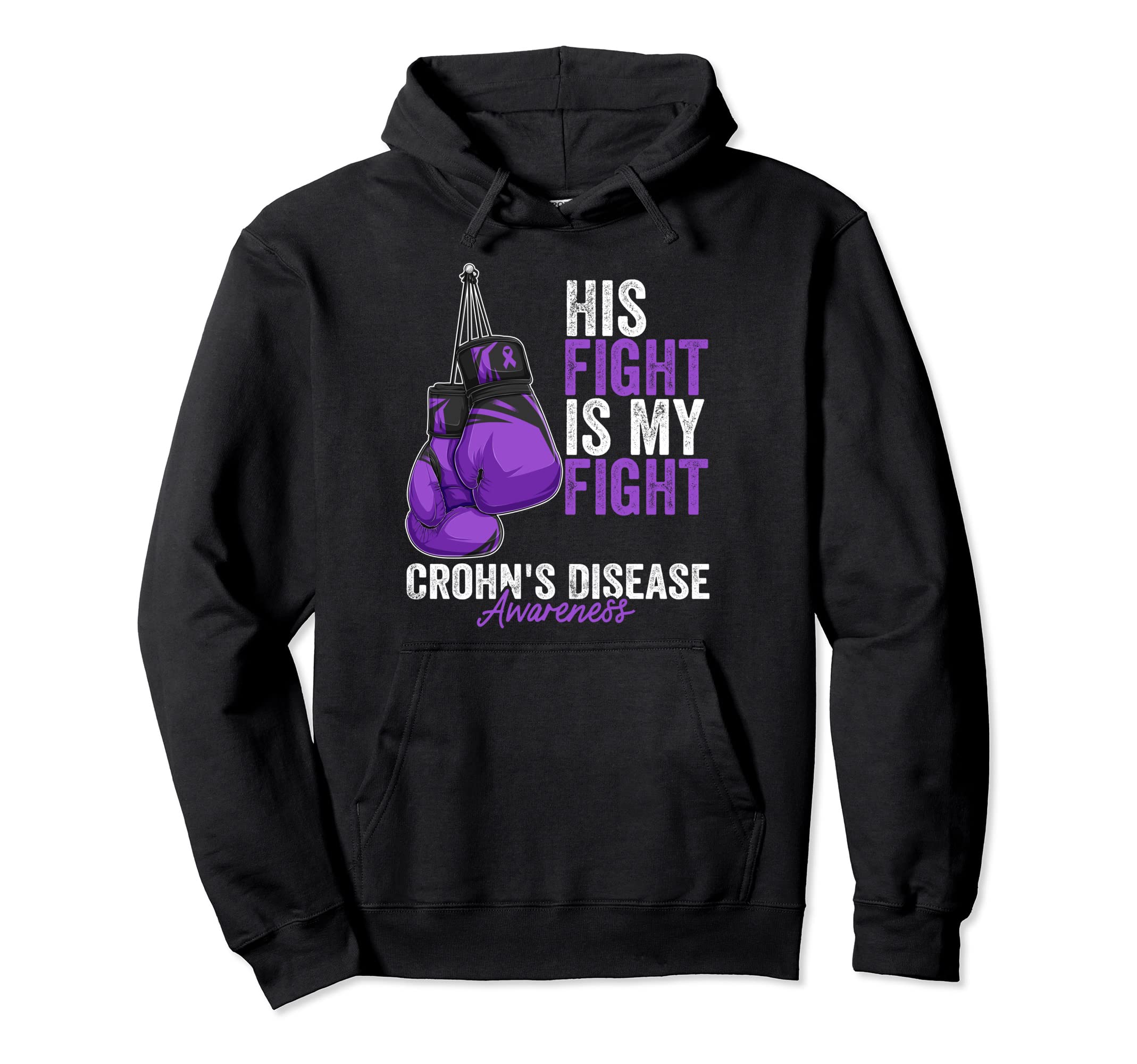 Crohn's Disease Awareness Month ボクシンググローブ パープルリボン パーカー