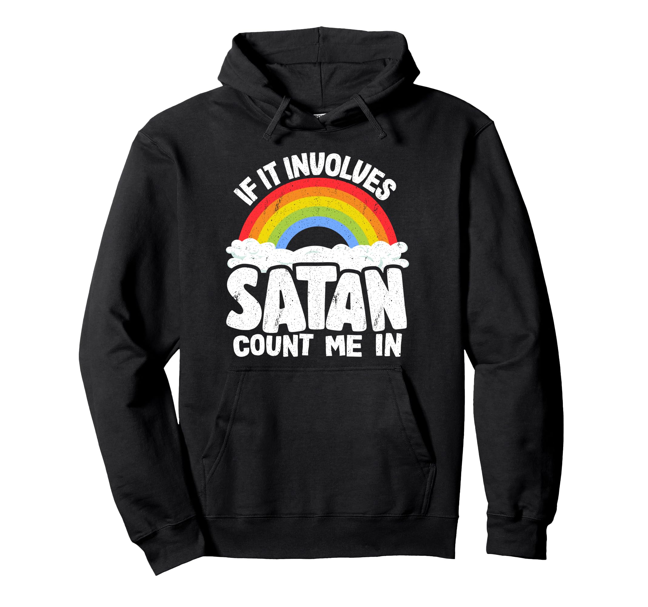 If It Involves Satan Count Me In Rainbow ゴスメタルバンド パーカー