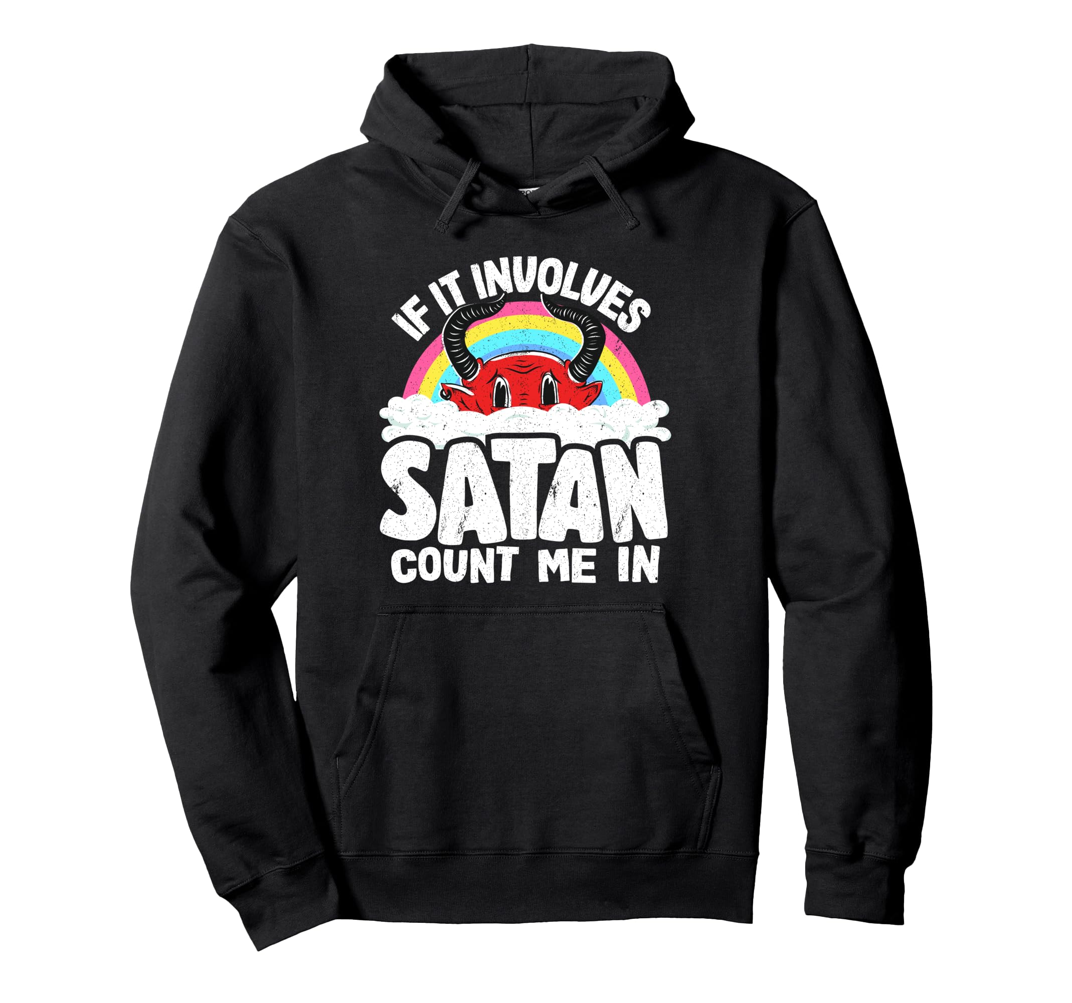 If It Involves Satan Count Me In Rainbow ゴスメタルバンド パーカー