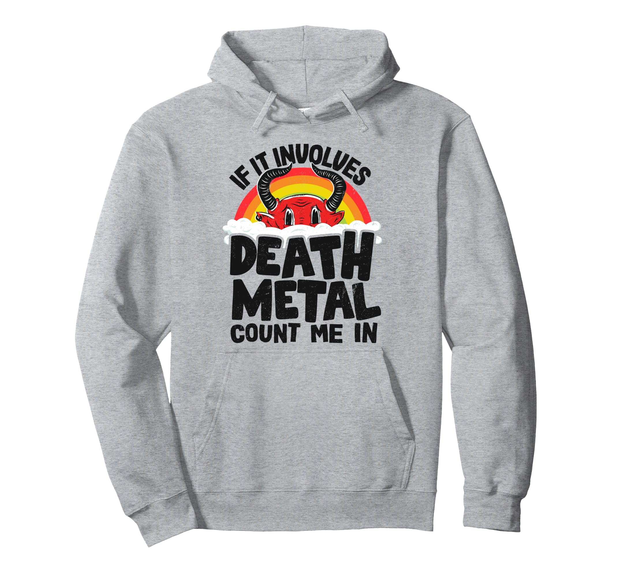 If It Involves Death Metal Count Me In Kids レインボーサタン パーカー