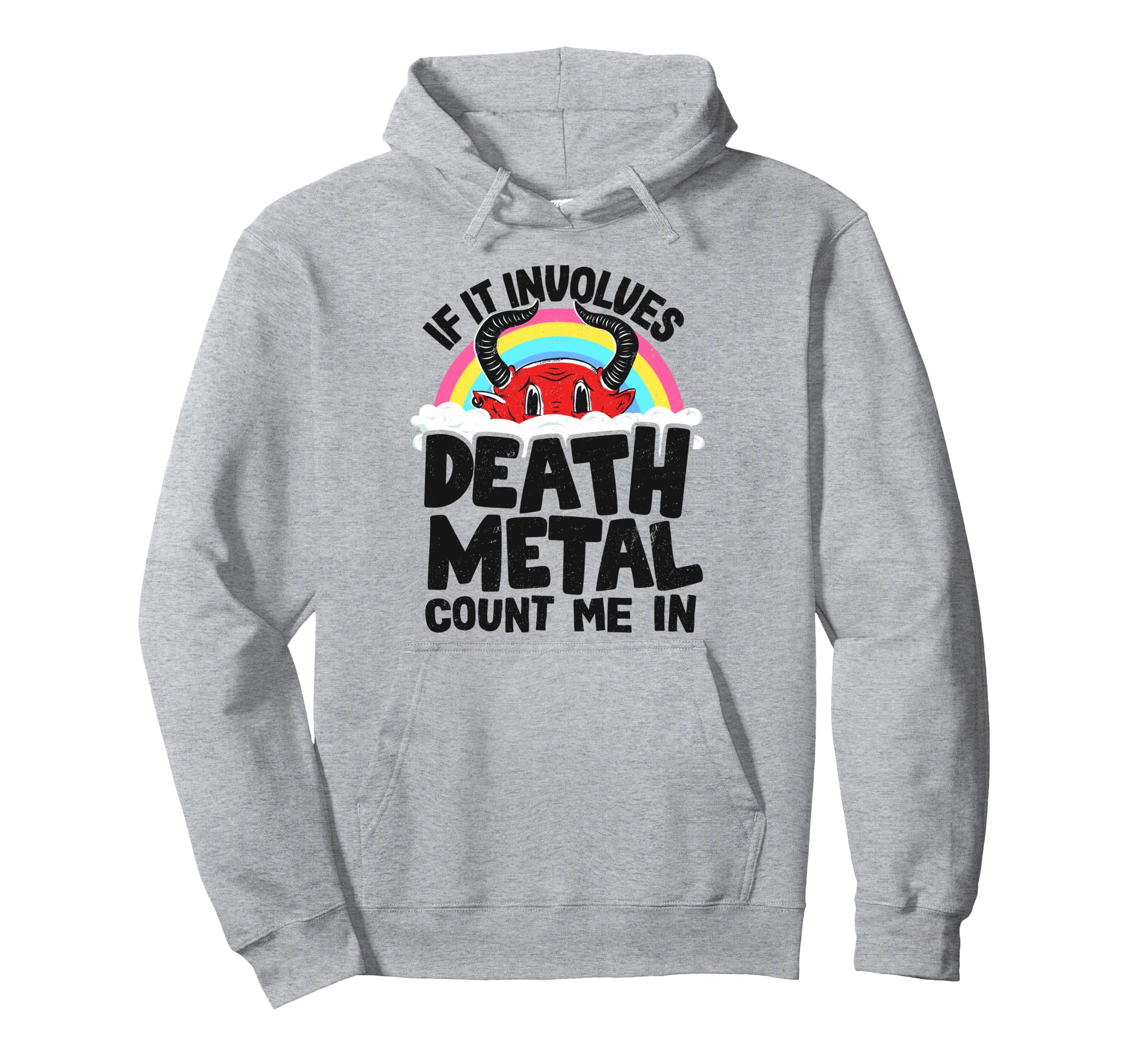 If It Involves Death Metal Count Me In Kids レインボーサタン パーカー