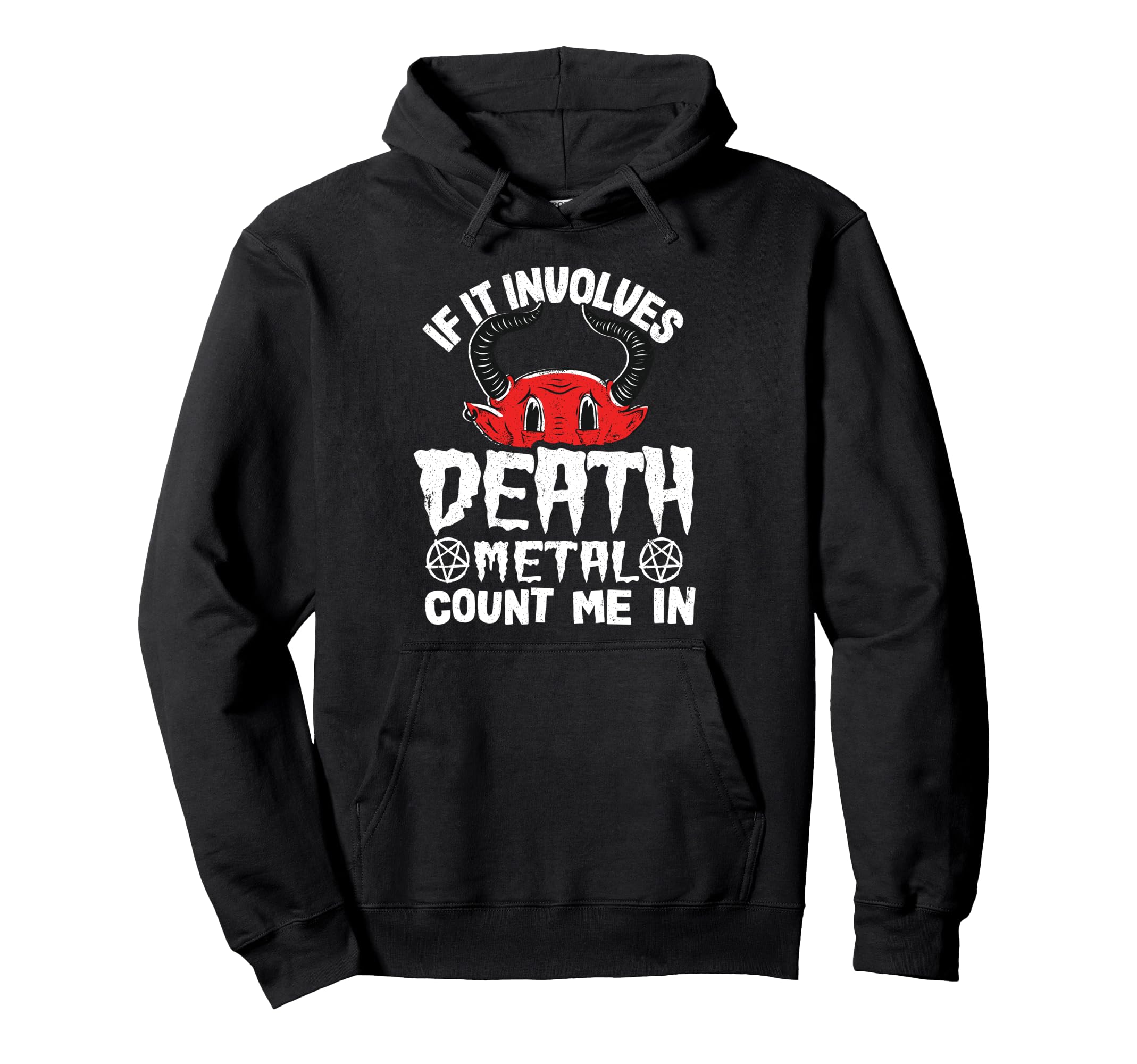 If It Involves Death Metal Count Me In Kids レインボーサタン パーカー