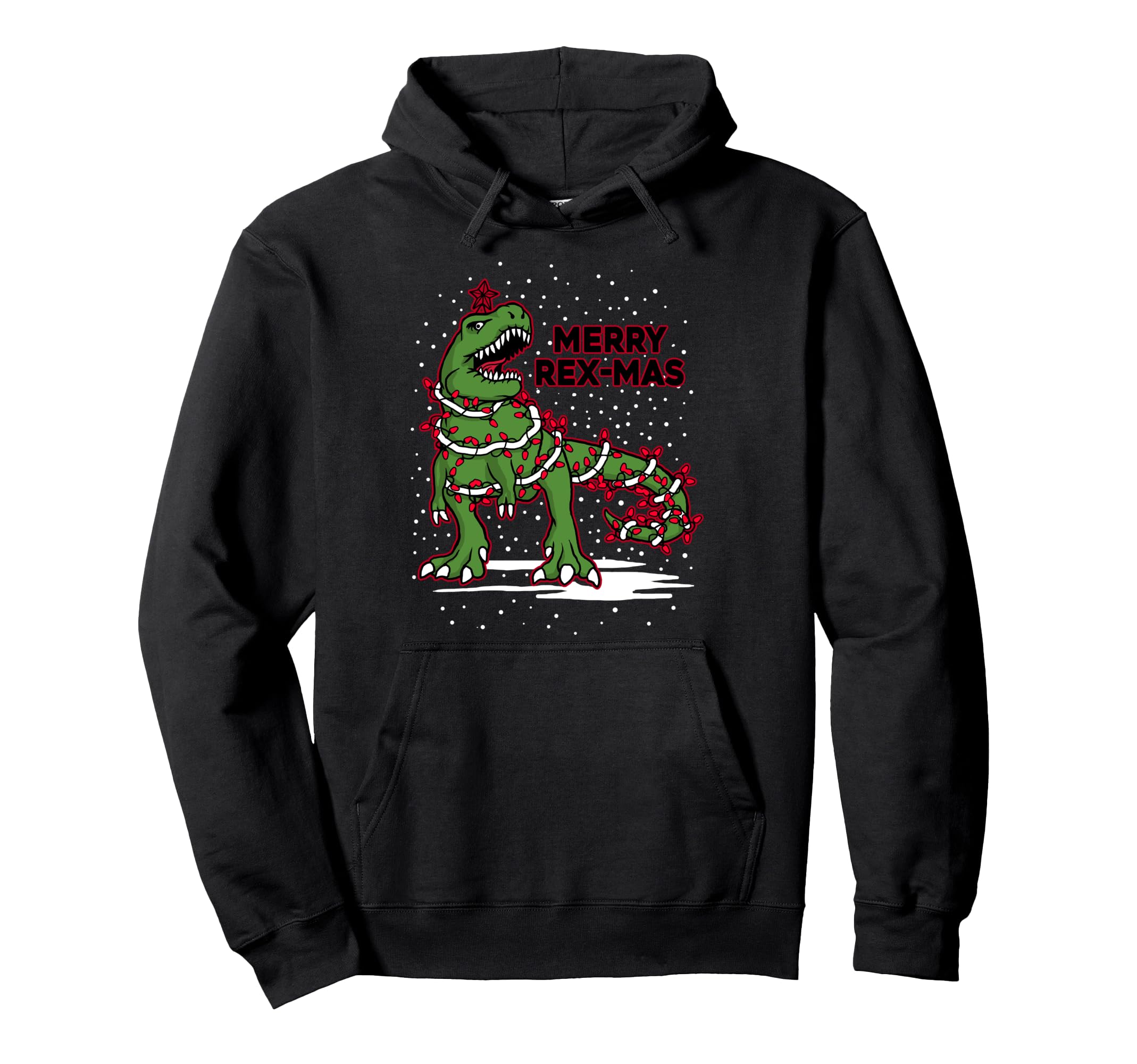 Trendy Christmas Merry Rex-Mas Christmas Lights T-Rex パーカー