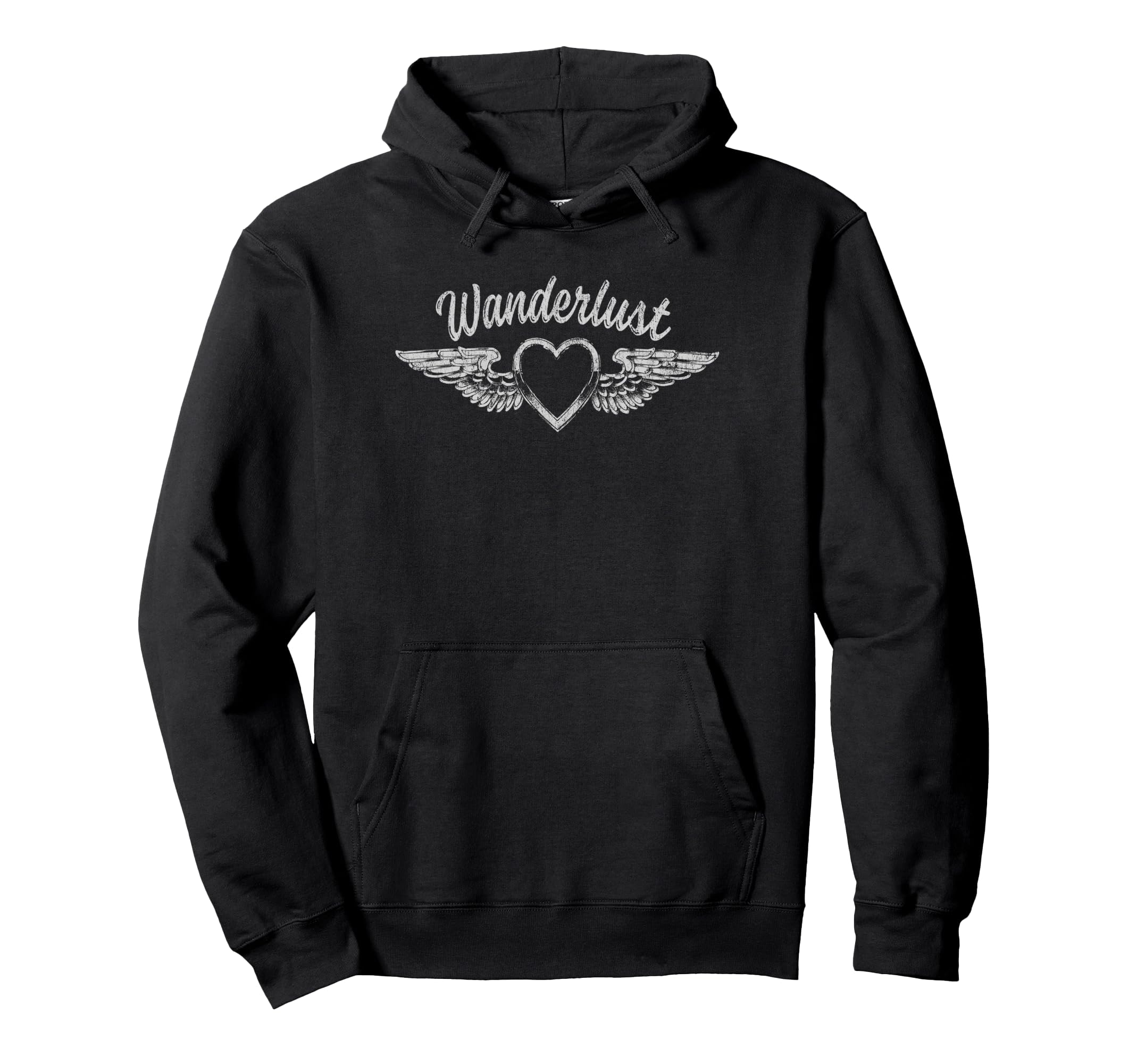 Trendy Wanderlust Winged Heart Center Logo パーカー
