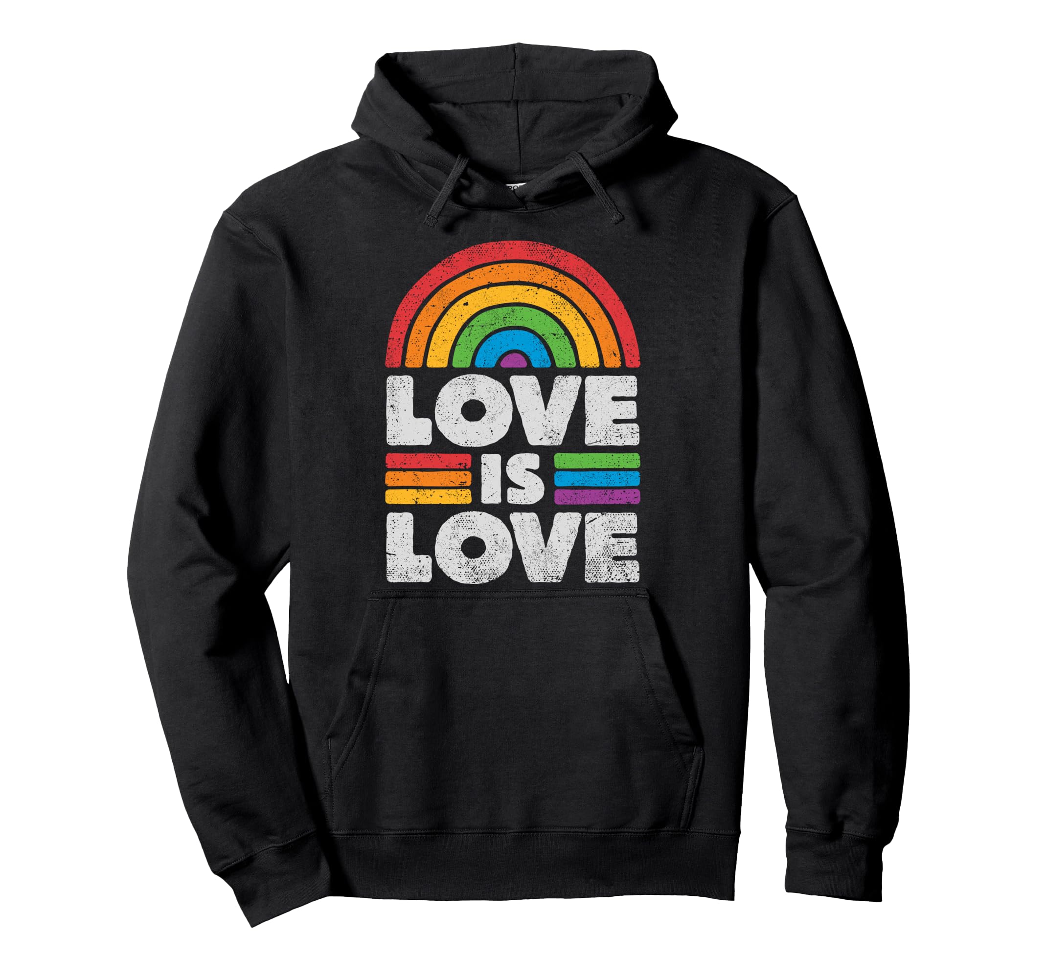 LGBTQ Love Is Love Gay Pride LGBT Ally Rainbow Flag Vintage パーカー