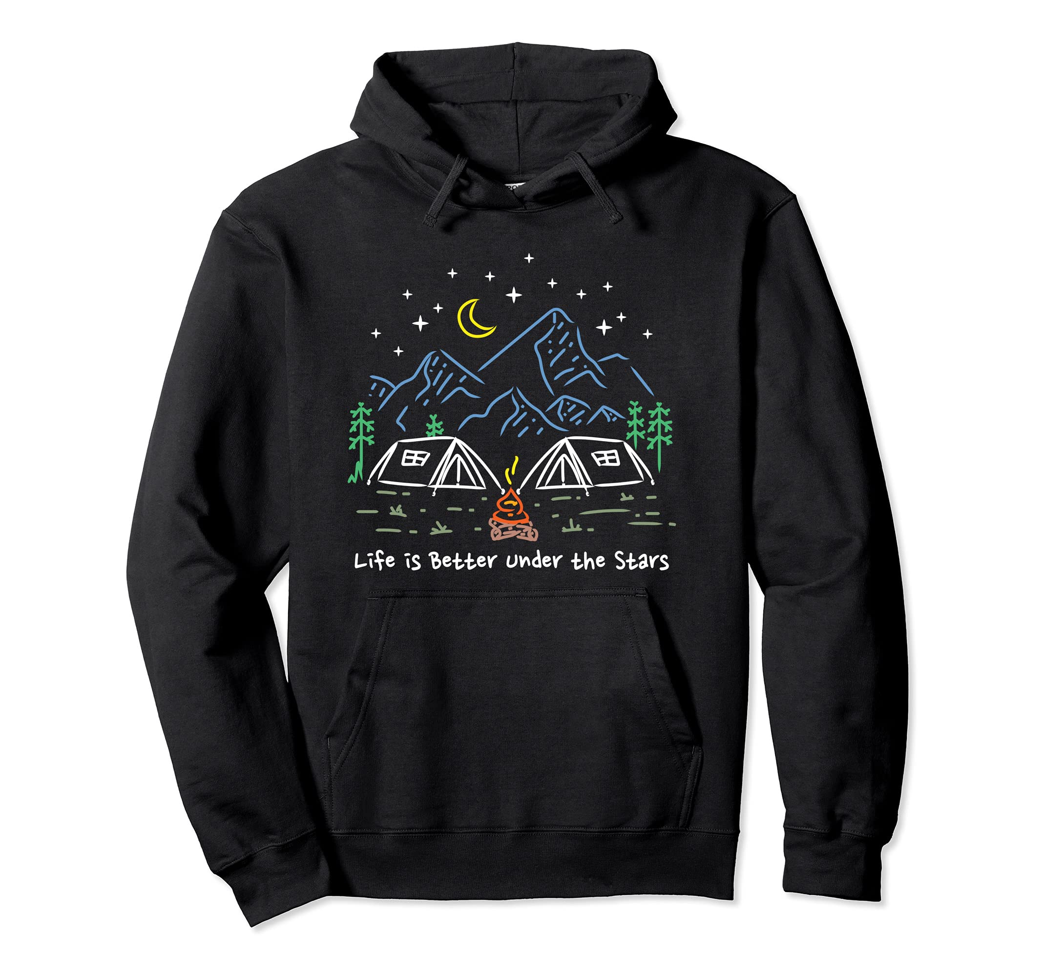 Other Apparel - 山の中のキャンプ 星の下 野生の冒険 ハイキングの自然 バックパッキング レトロ屋外探検 パーカー