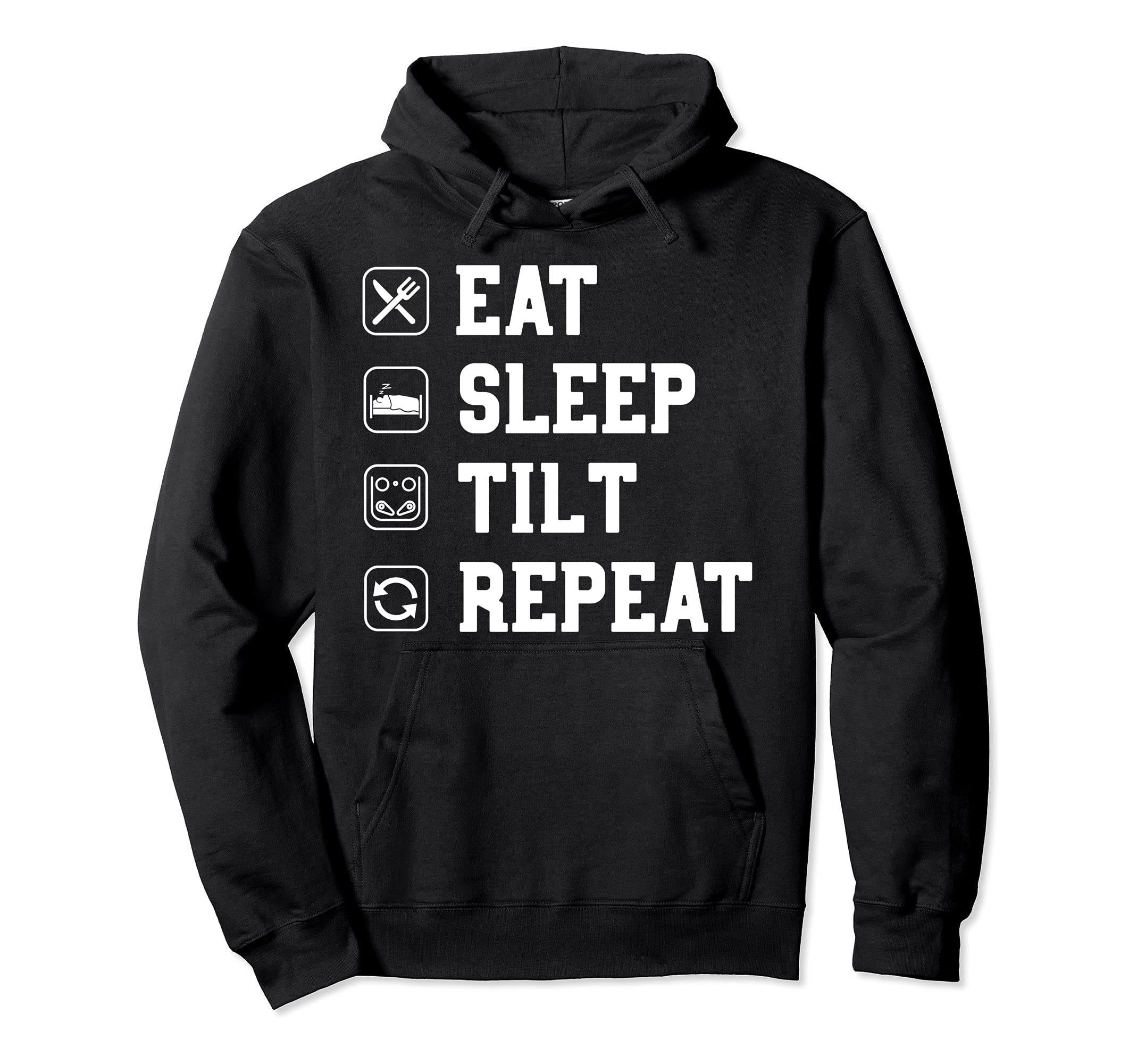 Pinball Eat Sleep Repeat Flipper レトロアーケードゲームプレーヤー パーカー