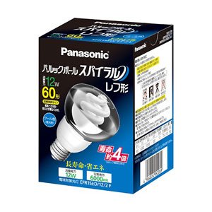パナソニック 電球形蛍光灯 R15形・口金E26・クール色（昼光色）Panasonic　パルックボールスパイラル　レフ形 EFR15ED122F