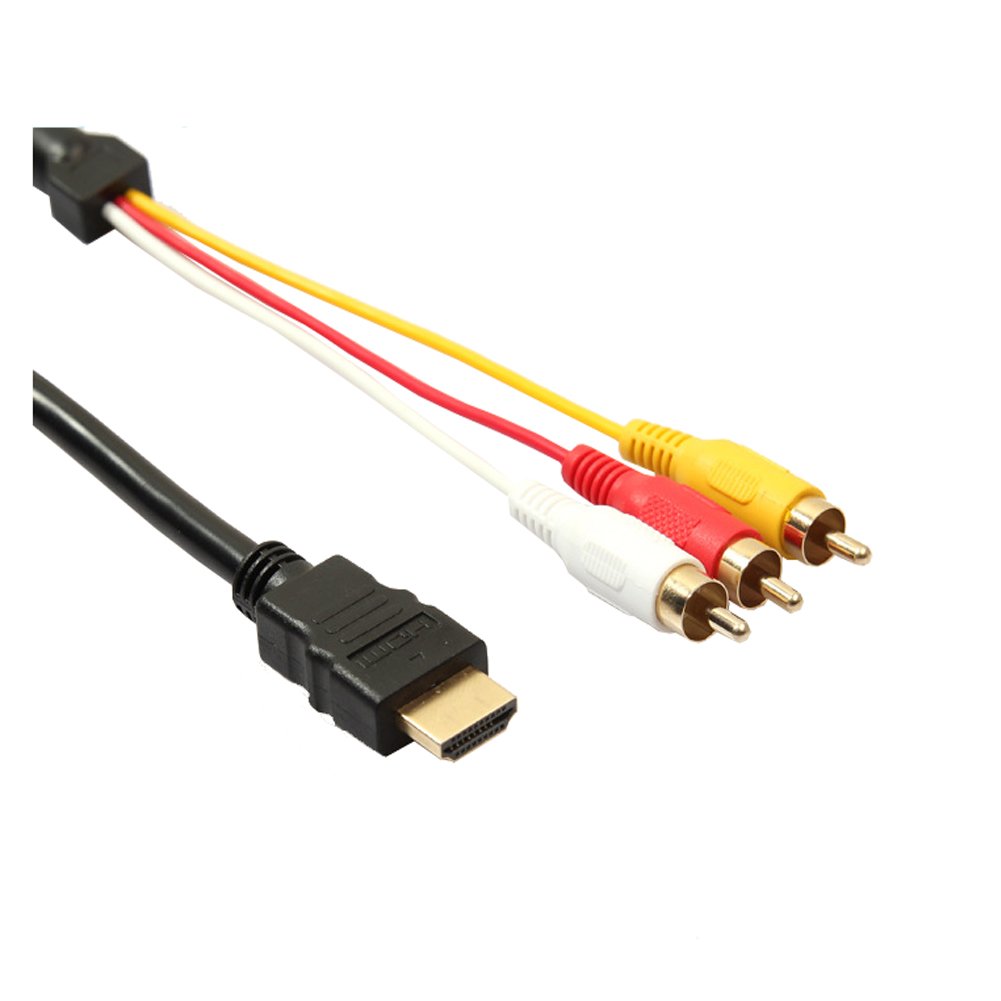 金メッキ HDMI A/M TO RCA3 変換ケーブル デスクトップパソコン対応 1.5m