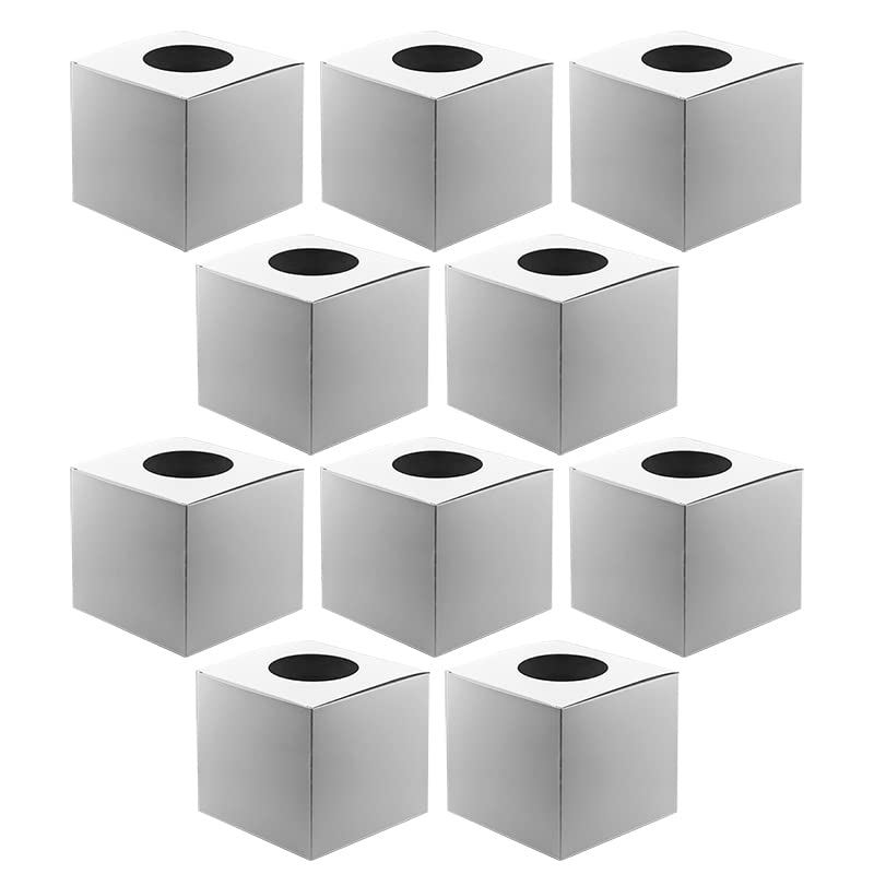 抽奖箱 - 日本製 抽選箱 白無地 10個セット 高さ18.5cm×20cm×20cm 底板紙付き 応募箱 くじ引き くじ引き箱 (白)