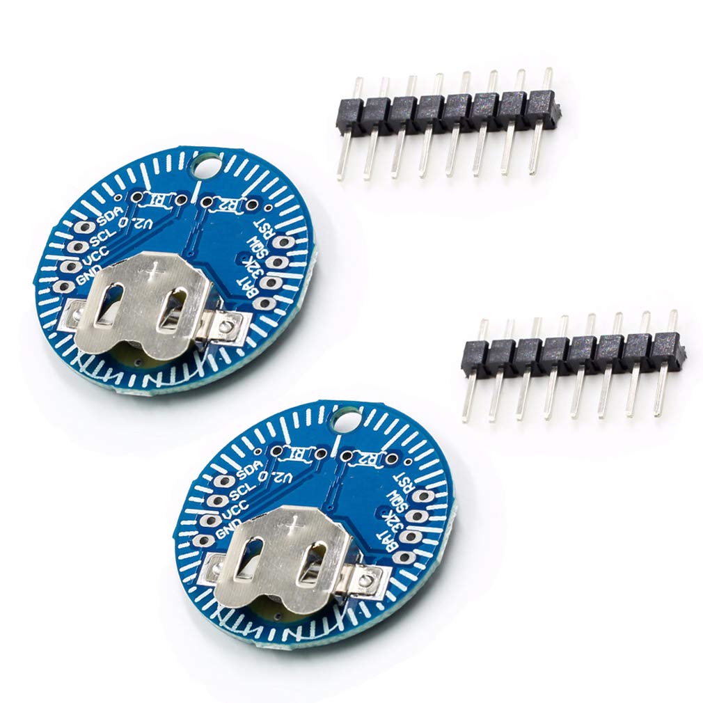 Hailege 2個セット DS3231 DS3231SN RTCモジュールリアルタイムクロックメモリモジュールV2.0 I2C ピンヘッダー付き