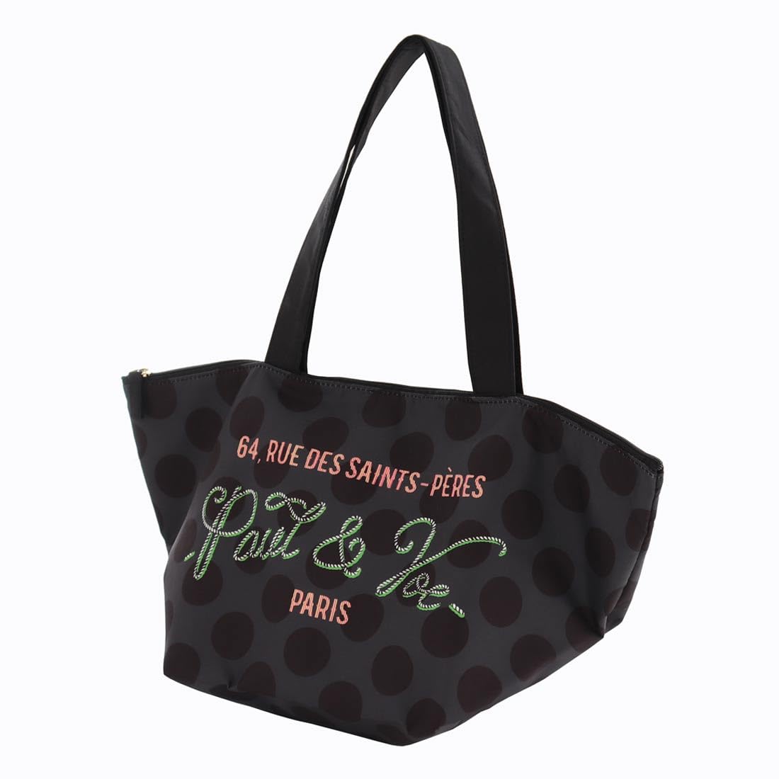 [PAUL&JOE ACCESSOIRES] ポール＆ジョー 簡易保冷・保温バッグ 大 ポルカドット (ブラック 婦人 ポールアンドジョー 001121-0001-01