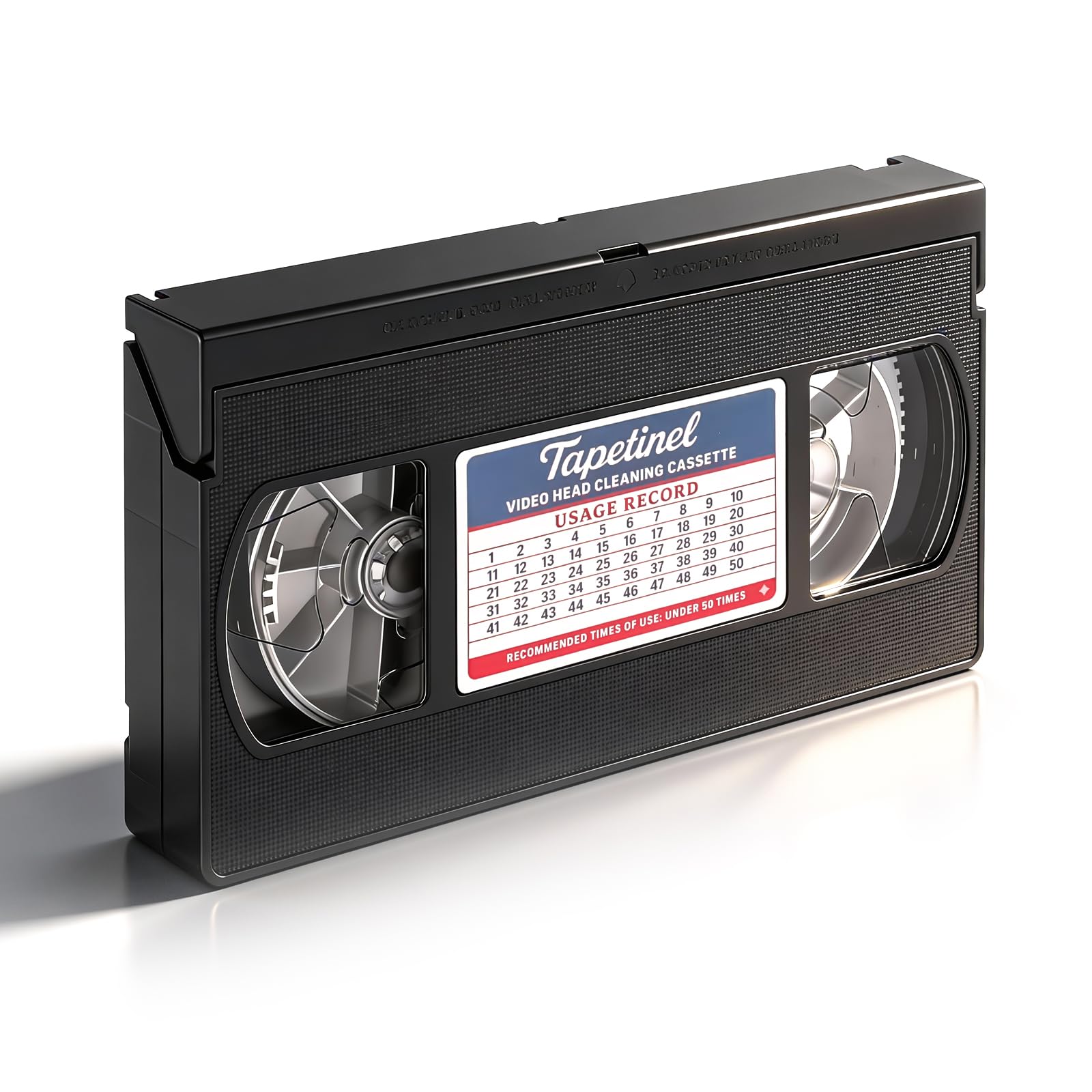 Tapetinel VHSビデオデッキ用ドライクリーニングテープ 1本入り 50回繰り返し使用可 VHSプレーヤー対応 ヘッドクリーニング 記録タグ付き 再生維持
