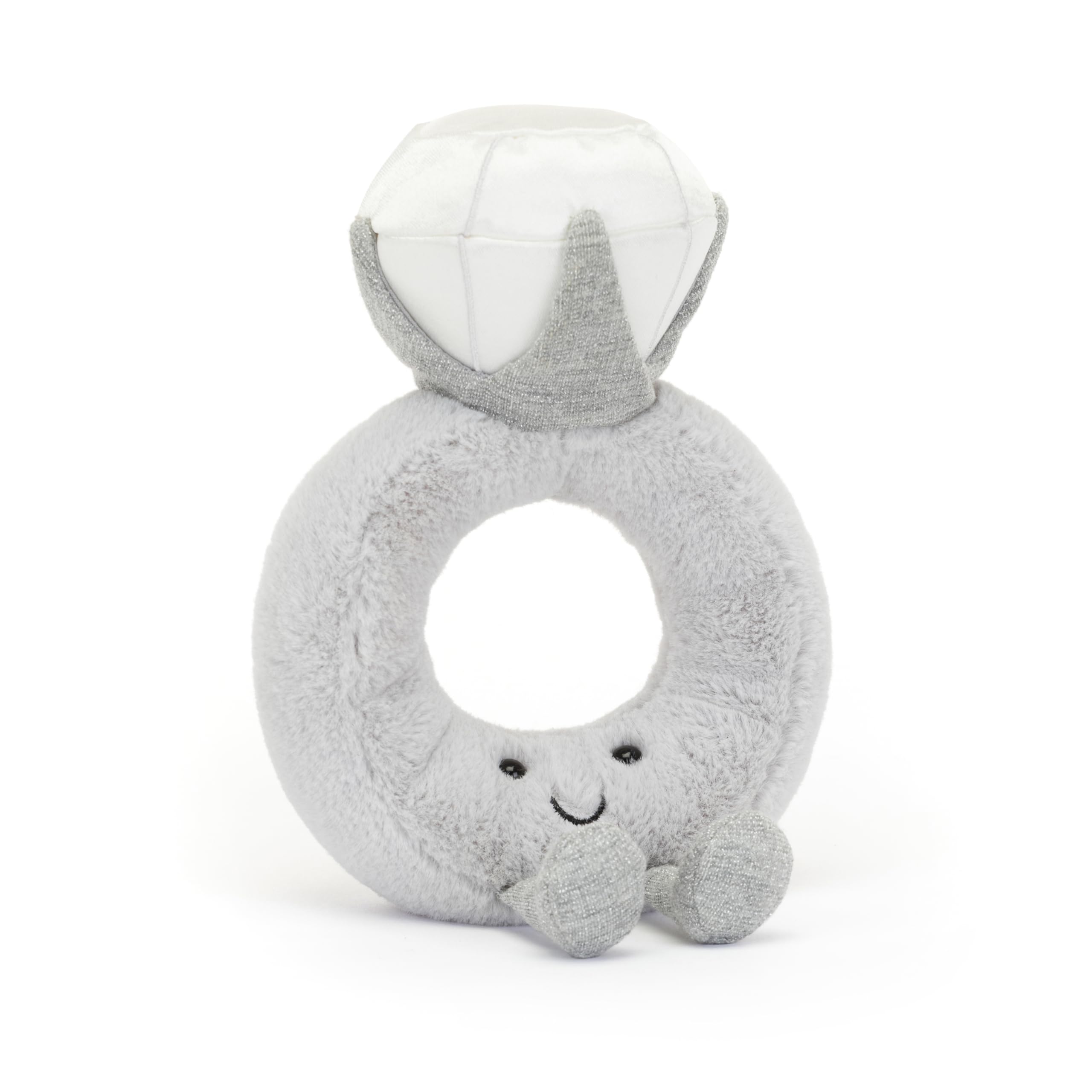 Jellycat Amuseables ダイヤモンドリングぬいぐるみ 8インチ - 結婚指輪ぬいぐるみ - 婚約やウェディングギフト