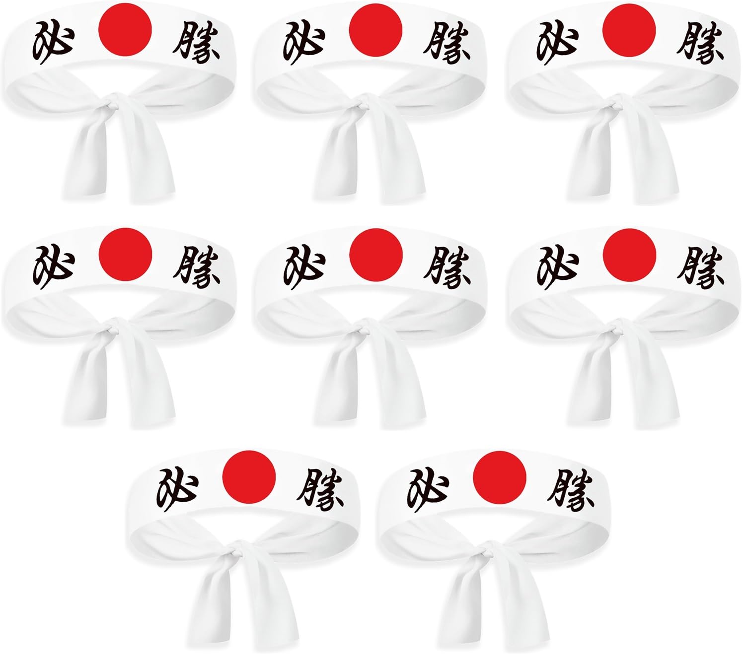 Other - koundeneko 必勝 ハチマキ 8本セット 白地 日の丸 柄 手ぬぐい はちまき ヘッドバンド シェフ アクセサリー 通気性 汗止め やる気 スイッチ ヘアバンド スポーツ/受験/選挙/応援/演説/武士道 男