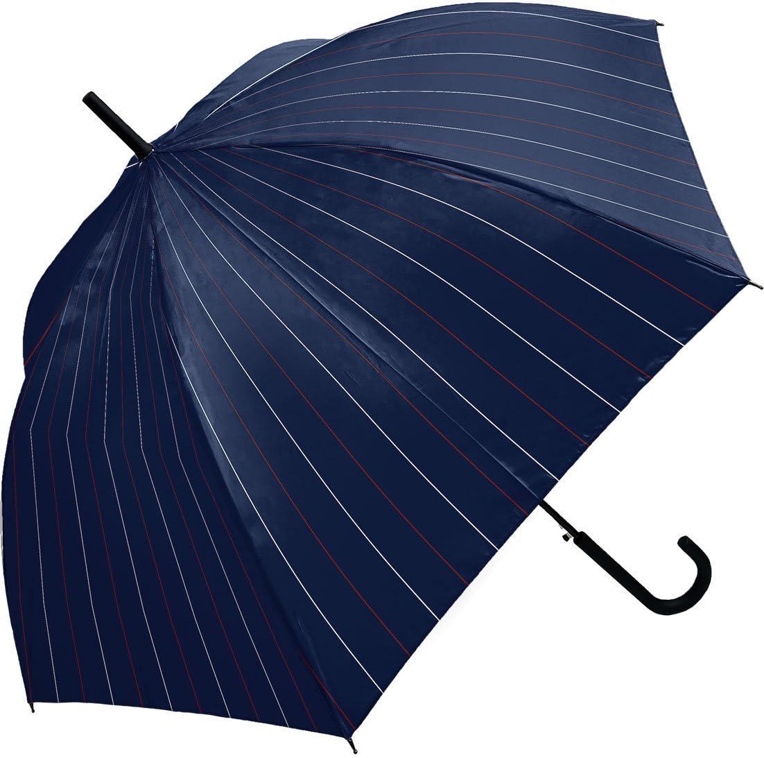 Rakuten - 中谷 Natural Basic 紳士長傘 クラッシーストライプ ネイビー 【414-034】 ジャンプ 親骨サイズ：65cm 耐風仕様 7本骨