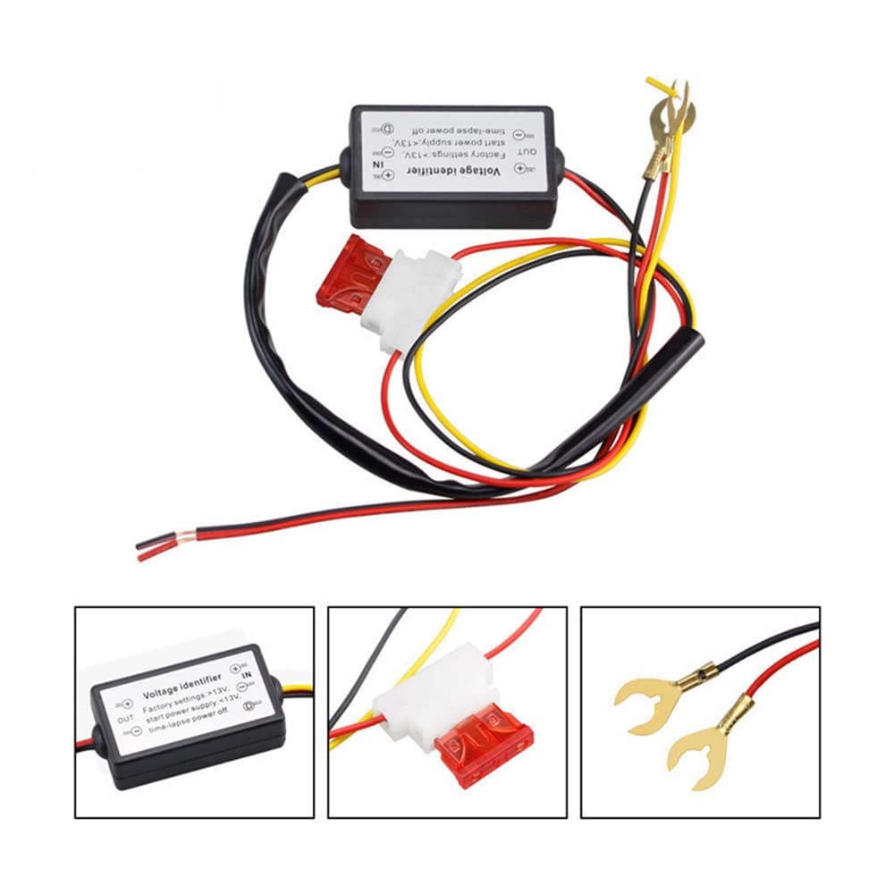 レックストアのAhvqevn 車のLEDデイタイムランニングライトコントローラー リレーハーネス調光スイッチオン/オフ 12-18Vフォグライトコントローラー DRLコントローラー｜アングル2