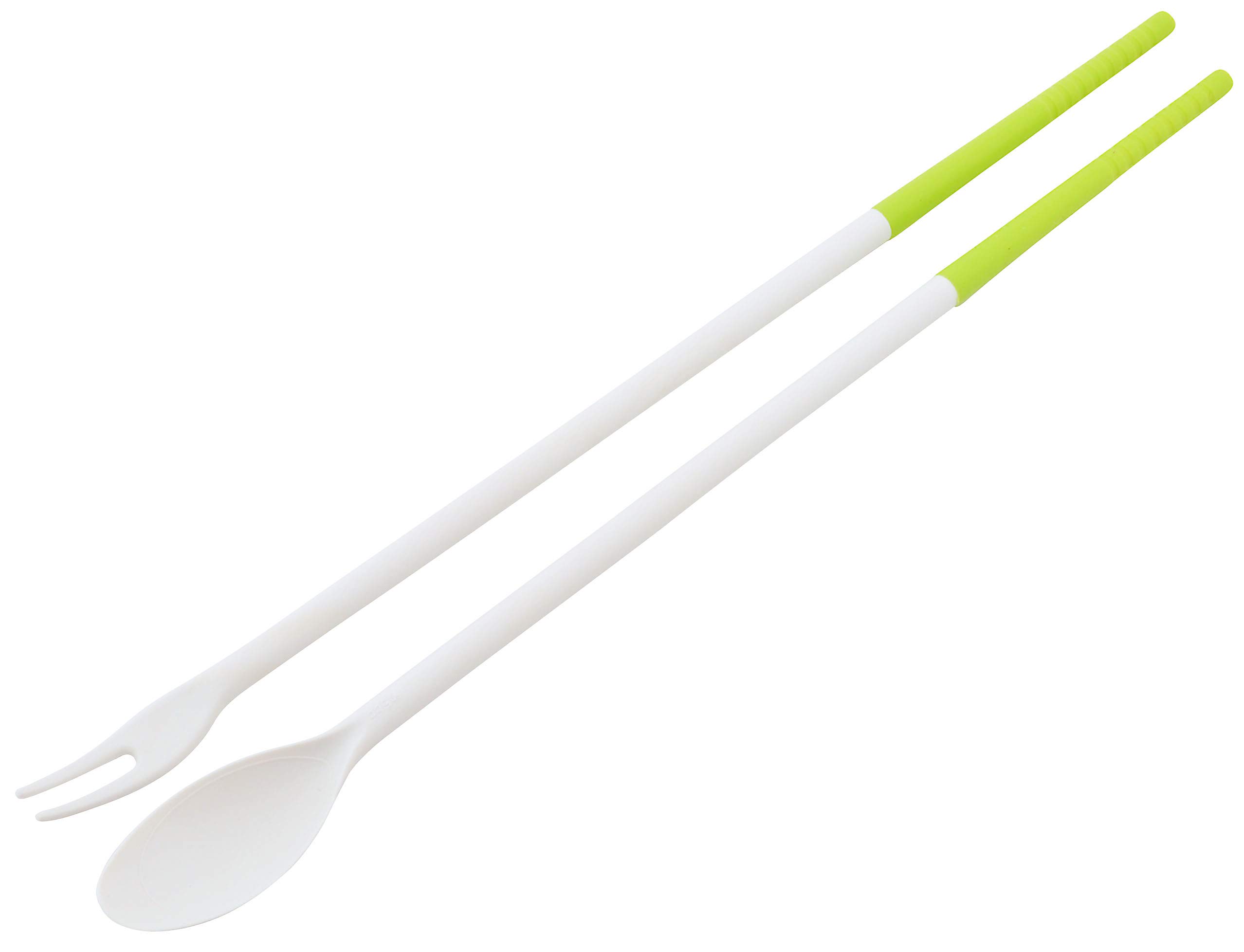 • 用途:菜箸として • サイズ(約):D305×W12(箸先2本並び)×H6mm(箸先) • 計量スプーン部のサイズ(約):D58×W25×H13mm • フォーク部のサイズ(約):D42×W13×H11mm • 重量(約):29g • 計量スプーンの容量(約):5cc(2.5cc、5ccの目盛りあり) • 仕様:箸先滑り止め付 • 仕様:食洗機対応 • 仕様:乾燥機対応 • 注意:直火に当てたり、フライパン・鍋などに入れたまま放置しないでください。