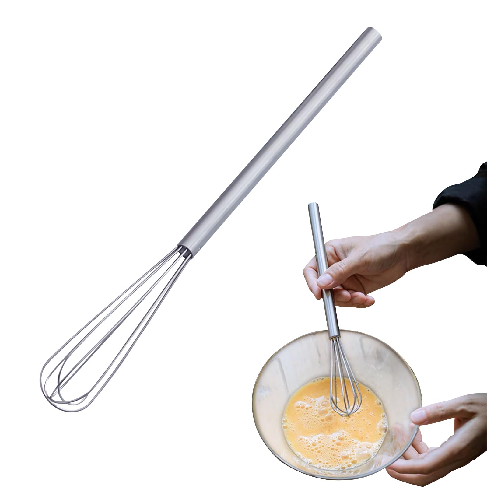 Liroyal コンパクト 泡立て器 ウィスク 調理器具 ステンレス 持ちやすい 頑丈 耐熱 手動 少量の泡立てに ドレッシング作り 卵 クリーム バター ケーキ道具 製菓道具 お菓子作り 家庭 キッチン