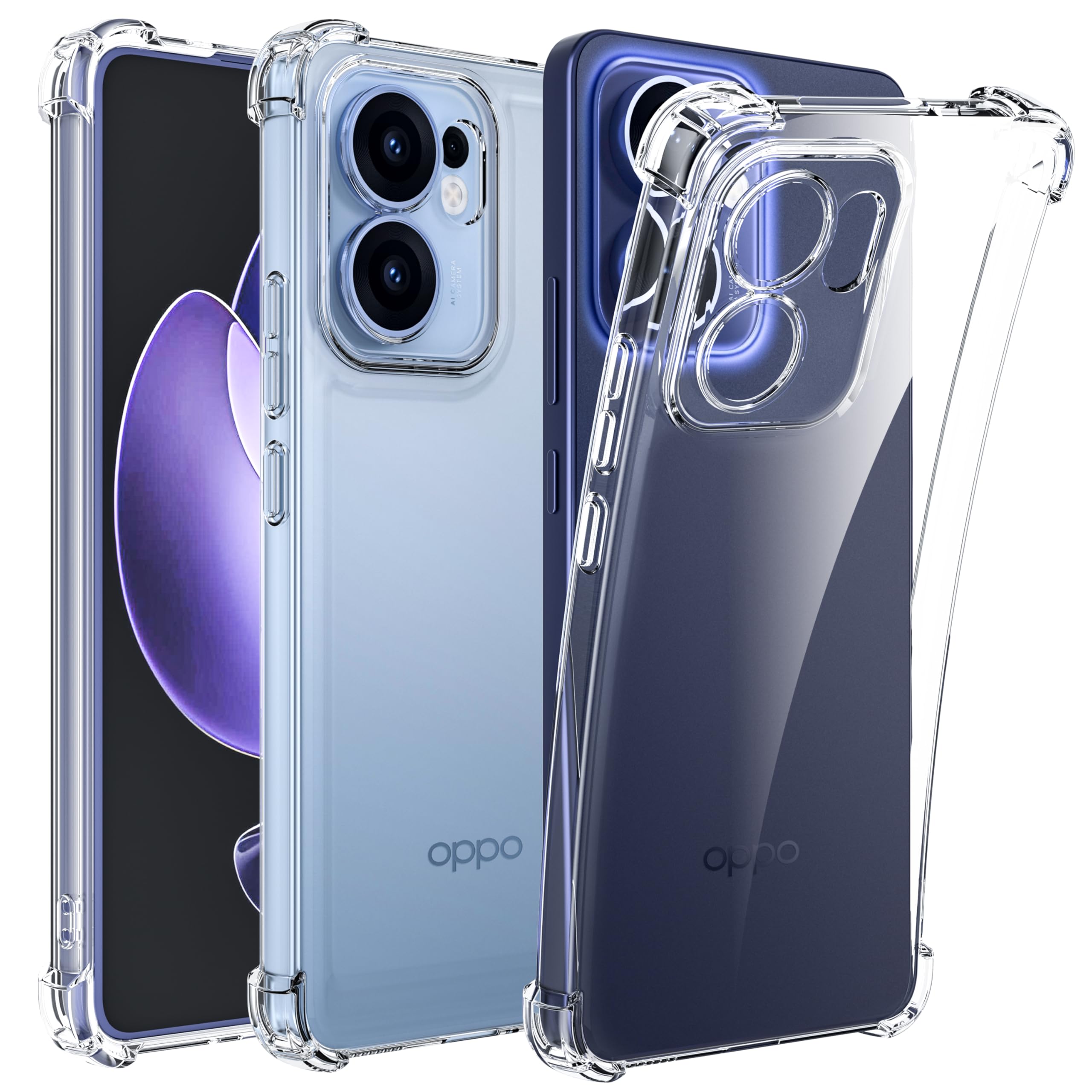 OPPO Reno 13A ケース クリア 耐衝撃 カメラ保護 傷防止 衝撃吸収 ストラップホール 米軍MIL規格 レノ13a 用 カバー クリスタル・クリア