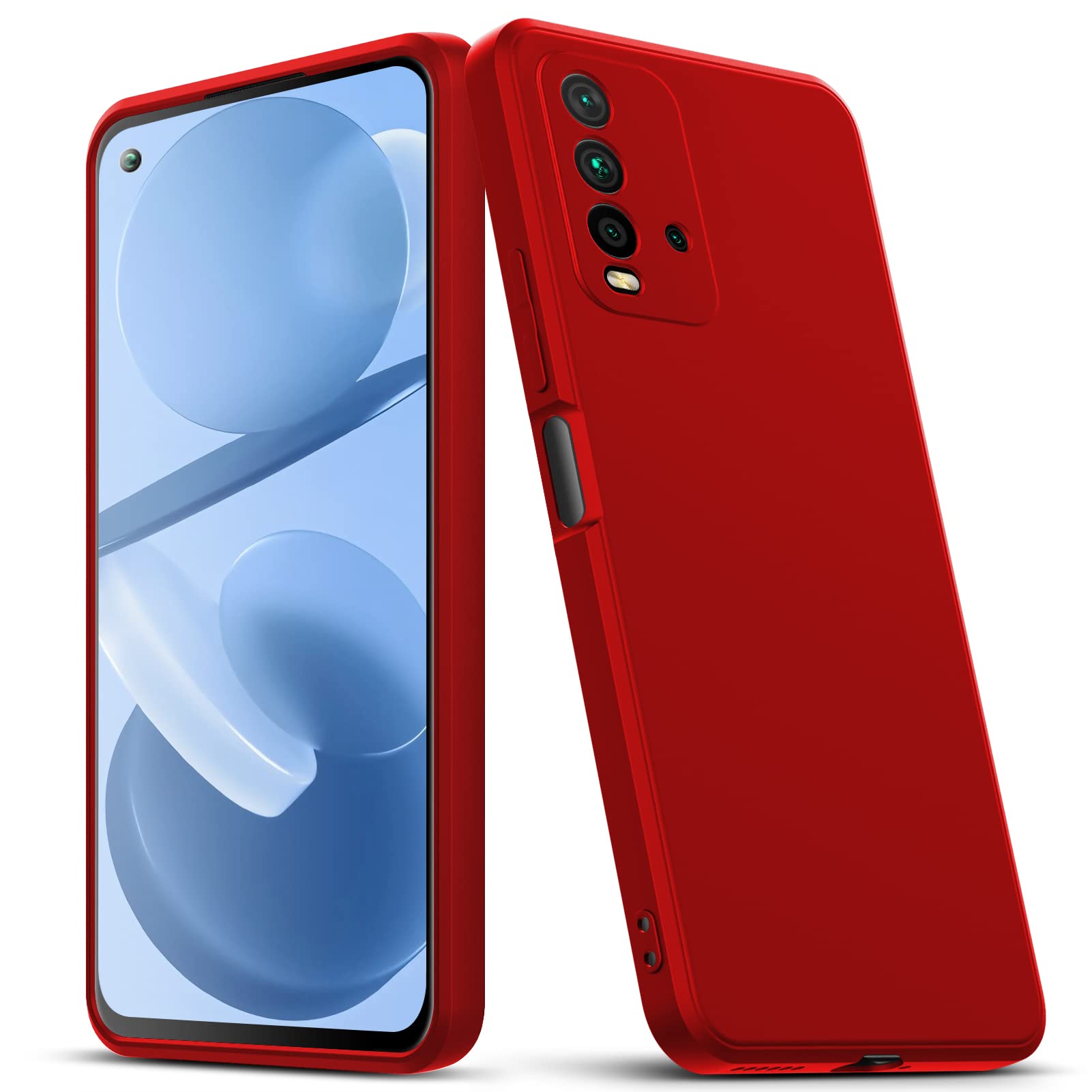 CQTMYWL 対応 Redmi 9T 用の ケース 薄型 軽量 耐衝撃 スリム 耐久性 擦り傷防止 カバー TPU シリコン QI充電対応 取り出し易い 携帯カバー 赤056-06（CP）