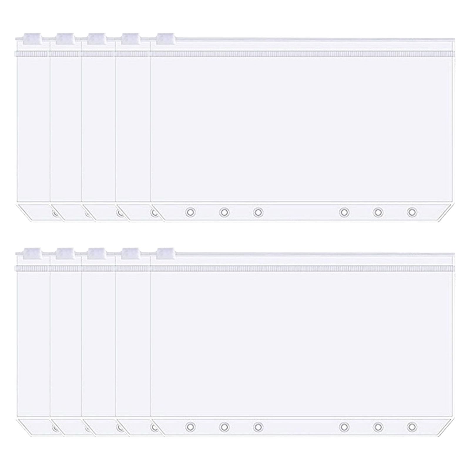 BRIIKPP A7 6穴ファスナーポケット システム手帳ポケット 防水 PVC 整理 透明 紛失防止 一目瞭然（10枚）