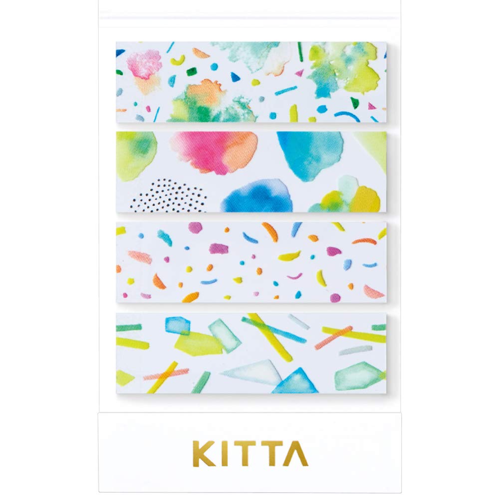 • 切ってあるマスキングテープ「KITTA」に、貼ってはがせるフィルム素材の透明マスキングテープが登場！ • 【テープサイズ】高さ21×幅50mm • 【表紙サイズ】高さ91×幅55mm(折りたたみ時) • 【入数】1冊30枚入り(1柄10枚×3柄) • 【本体色】ヒカリ