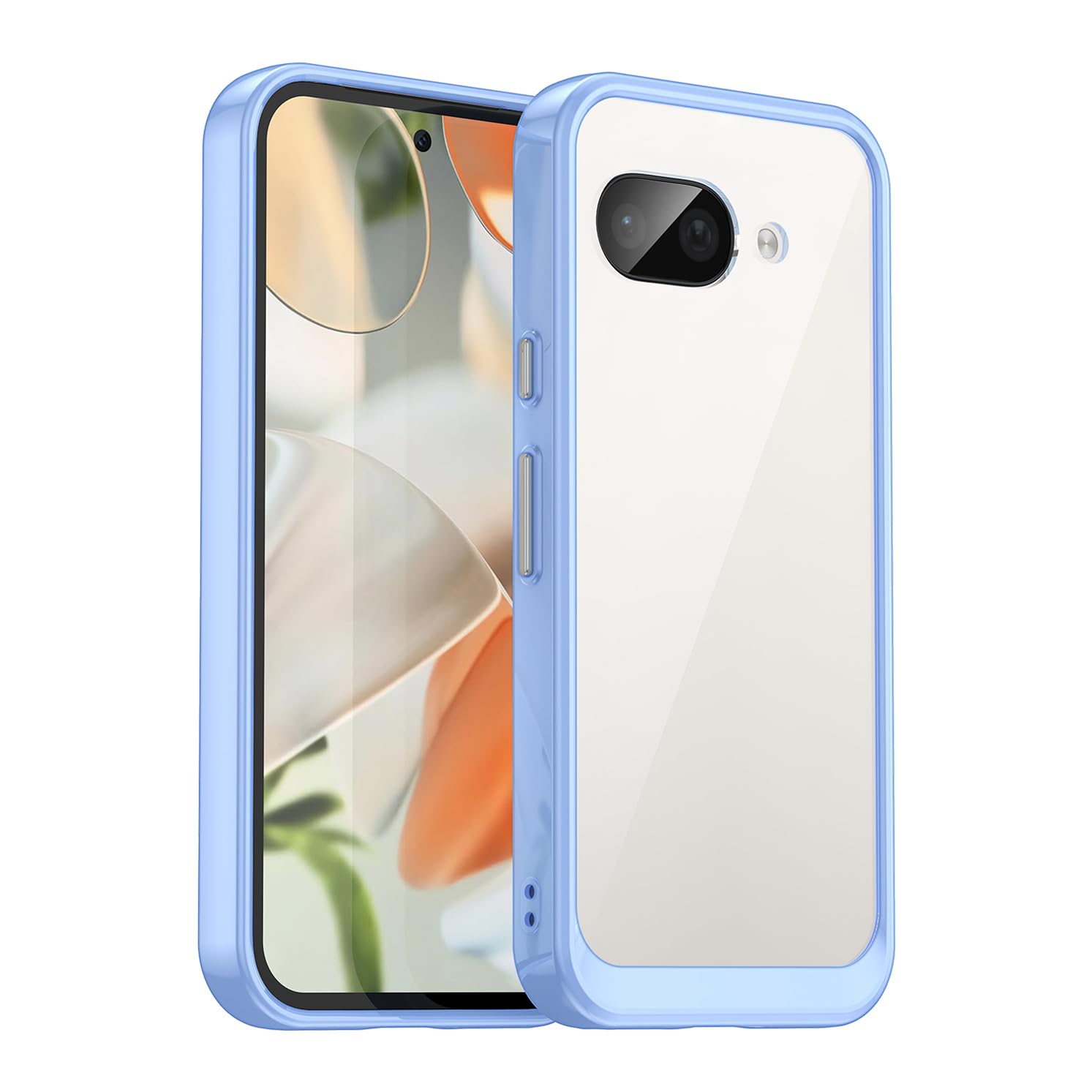 CMYFPOFL 対応 Pixel 9a 用の ケース クリア 耐衝撃 PC背面+TPU 柔軟 防指紋 米軍MIL規格