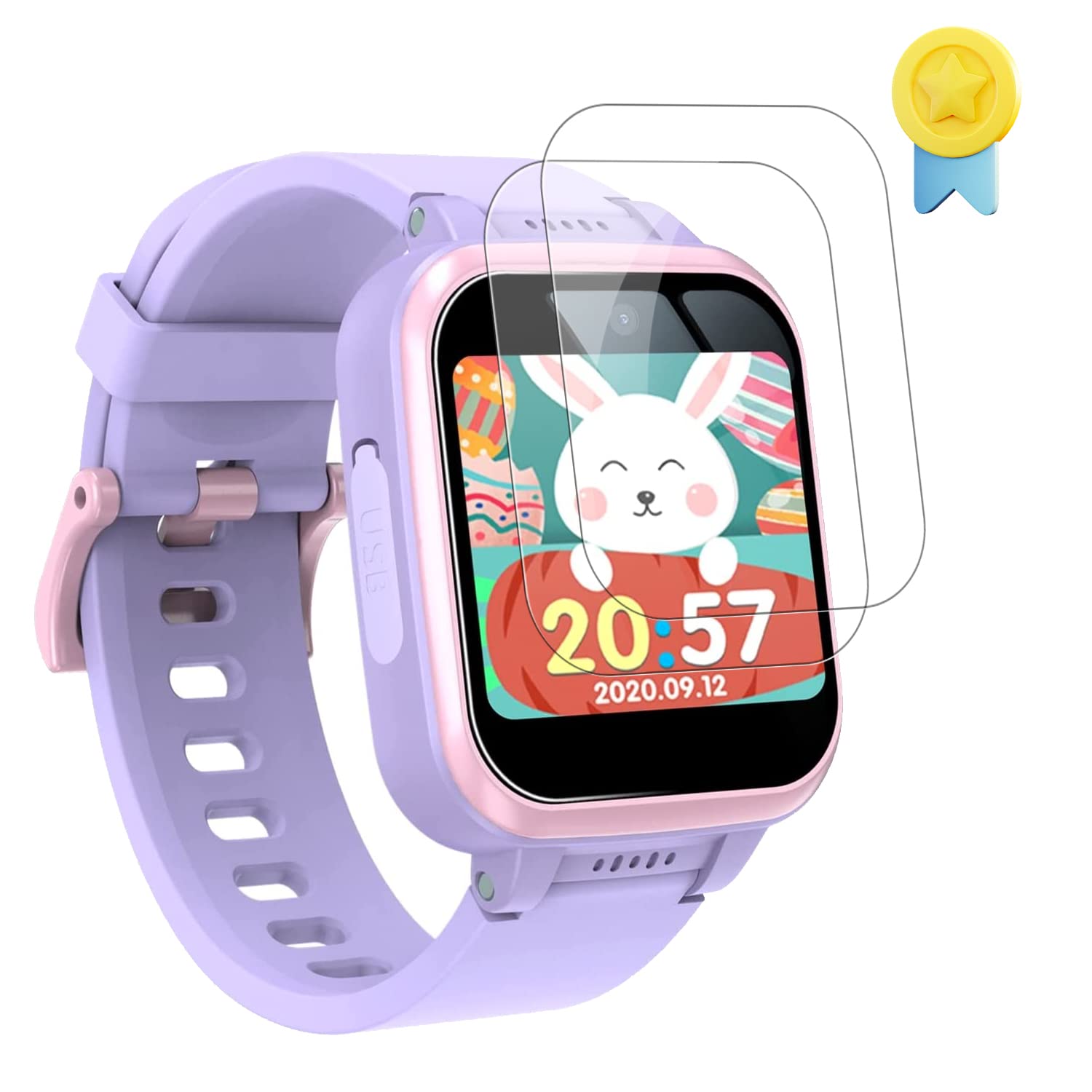 【4枚セット】TASELR キッズ スマートウォッチ 子供用 フィルム 保護フィルム【POYLAND】 3D全面保護 指紋防止 HD高透過率 傷に強い 気泡ゼロ 極薄 撥水撥油 反射低減 スクリーンプロテクター 対