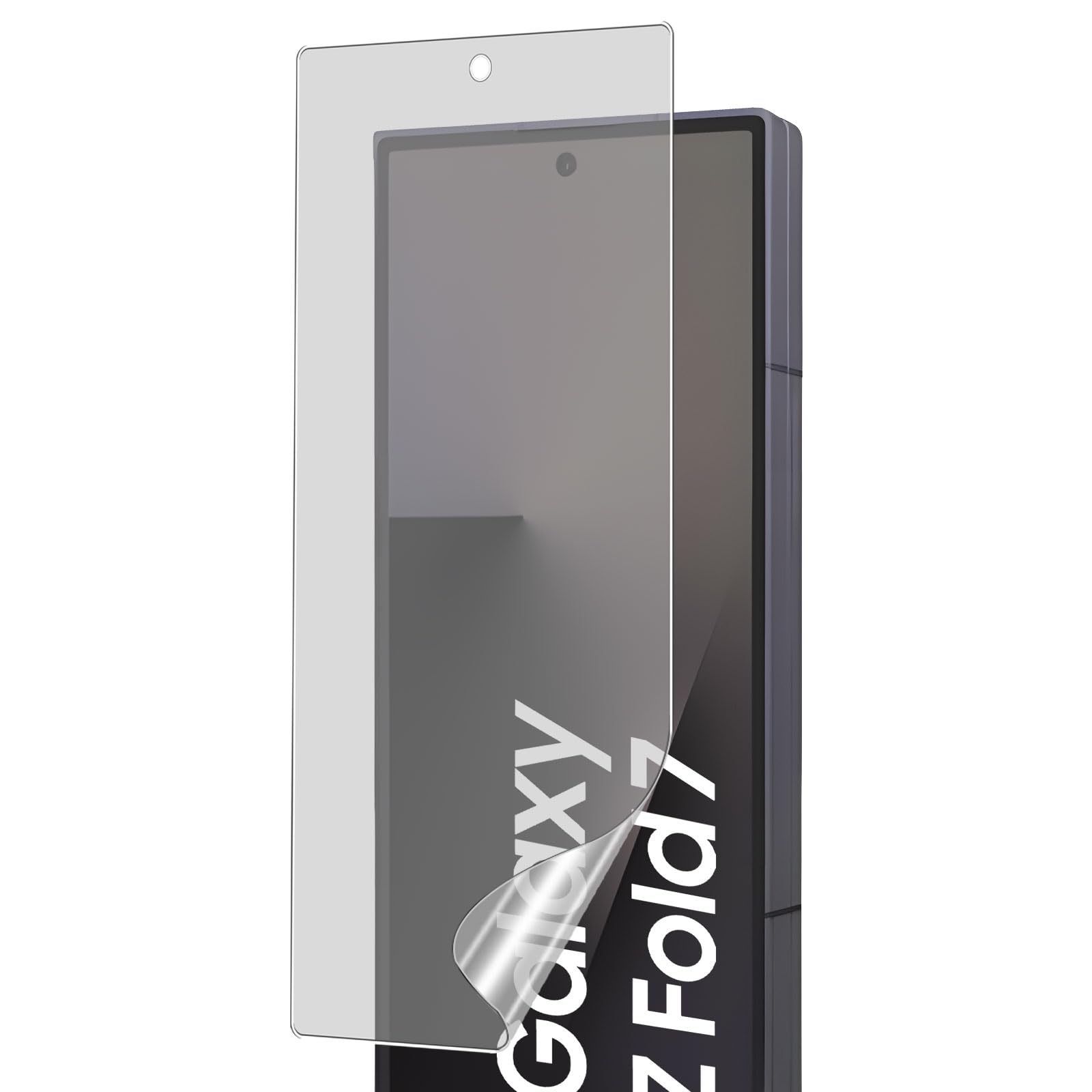 • 【対応機種】Galaxy Z Fold7 専用保護フィルム*1。ご注文の間違いを防ぐため、ご注文前に型番をご確認ください。 • 【指紋防止】フィルムの表面には、フロスト加工を施したため微小なテクスチャーや粒子があり、微細な凹凸構造を形成しています。この構造により、指と保護フィルム表面との接触面積が小さくなり、指紋がそのまま付着しにくくなり、油脂の吸着度合いも低下します。 • 【アンチグレア＆反射低减】フロストフィルムの素材で、光をある程度散乱・吸収します。光はフィルムを通過すると、内部の微細構造によってさまざまな方向に散乱され、一部は吸収されるため、人間の目に映る光の総量が減少します。反射を減らすだけでなく、画面全体の明るさを均一にし、明暗の強いコントラストによる視覚疲労を軽減します。 • 【スムーズな操作感】表面の微細構造は、不規則な粒子とテクスチャーで構成されており、手汗がフィルムの表面に触れても、連続的な水膜を形成することはできず、粒子間に付着する微小な水滴に分散されるため、スクリーンの濡れ感を大幅に軽減することができる。同時に、指とフロストフィルム表面の接触面積が減少し、指紋がそのまま残りにくくなるため、スクリーンは長時間比較的新鮮な状態を保つことができ、頻繁にスクリーンを拭く必要がなく、スムーズな操作を楽しむことができます。 • 【完全カバー＆貼り付け簡単】保護フィルムには自動粘着コーティングが施されており、保護フィルムを液晶画面にそっと押し付けるだけで、気泡なく自動的に吸着され、本体にぴったりフィットし、初心者でも簡単に操作できます。弊社の商品に初期不良がございましたら、弊社にメールでご連絡を頂きますようお願い致します。商品情報への問い合わせ、製品に対するアドバイスも大歓迎。メールに関して、平日では24時間以内に対応させていただきます(土日祝にも対応可能になりますが遅くなる可能性はございます、ご了承ください)。
