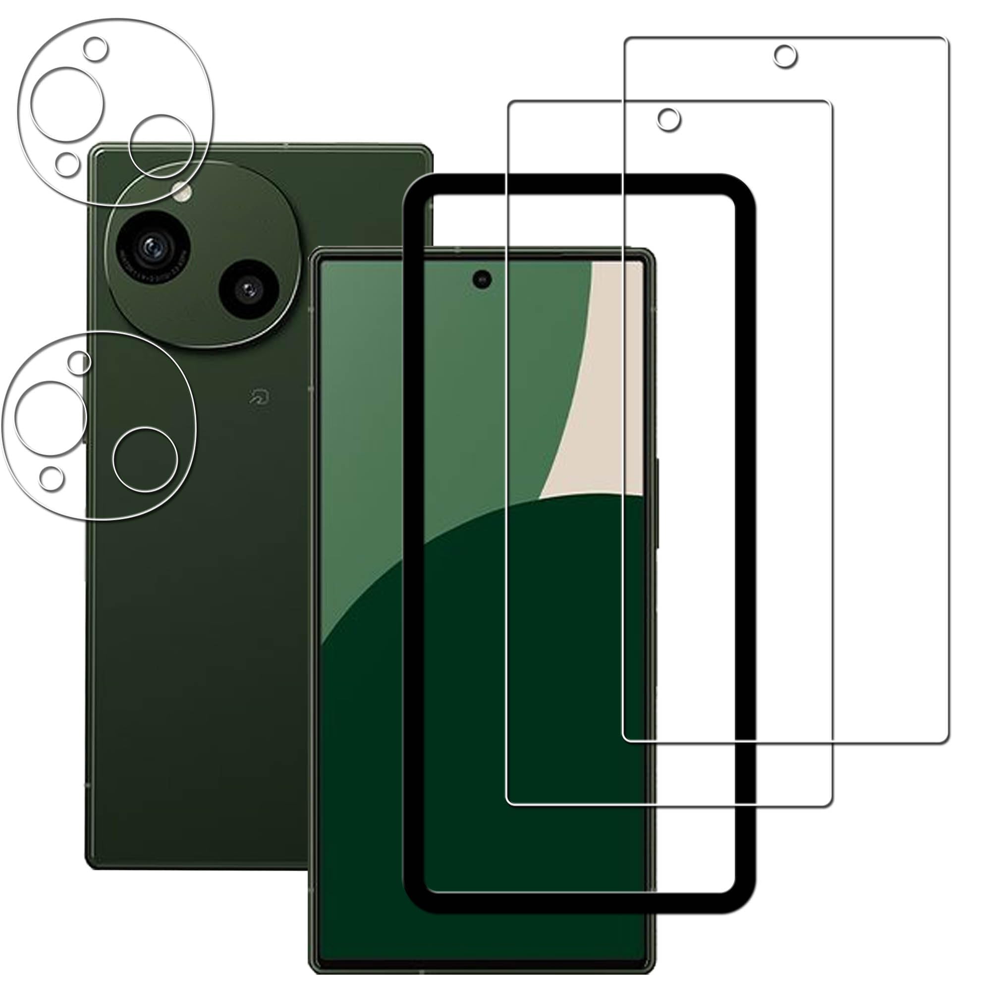 • 【対応機種・超お得組み合わせセット】Aquos R10 対応 ガラスフィルム(2枚)＋カメラフィルム(2枚)+ガイド枠付き。 • 【飛散防止設計】高品質の日本硝子素材を採用します。飛散防止加工により、万が一ガラスが破損した場合も飛び散らず、破片は張り付いたままの状態になります。スクリーンを安 全に保護しながら破損による怪我を防ぎます。とっても安全！ • 【貼付け簡単】マグネチックデザインですので、位置を決めて、軽く押すだけで、自然吸着できます。万が一、浮きが発生してしまった場合、付属品のヘラまたは布で擦って粘着させてみれば改善できます。 • 【指紋が付きにくい】 高耐久性防汚コートにより指紋や汚れが付きにくくなっています。付着しても簡単に拭き取れます。常に美しい画面と滑らかな操作感が得られます。 • 【高透過率】高品質の硝子を採用しており。透明度が高く、液晶画面の明瞭さを保ったまま保護できます。高画質な写真や動画を楽しむことができます。 • 【専用デザイン】この機器は周辺部が曲面となったラウンド仕様のため、保護フィルムを端まで貼ることができません。そのため、表示部分よりも保護フィルムが小さくなっています。スマホケースの装着スペースを確保するため。 • 【信頼の品質】信頼できる日本製硝子素材を採用、 一枚一枚、手作業で検品しておりました。製品に不具合が生じた場合は、お客様からのお問い合わせ内容に応じて代替品交換・返金対応を提供致します。