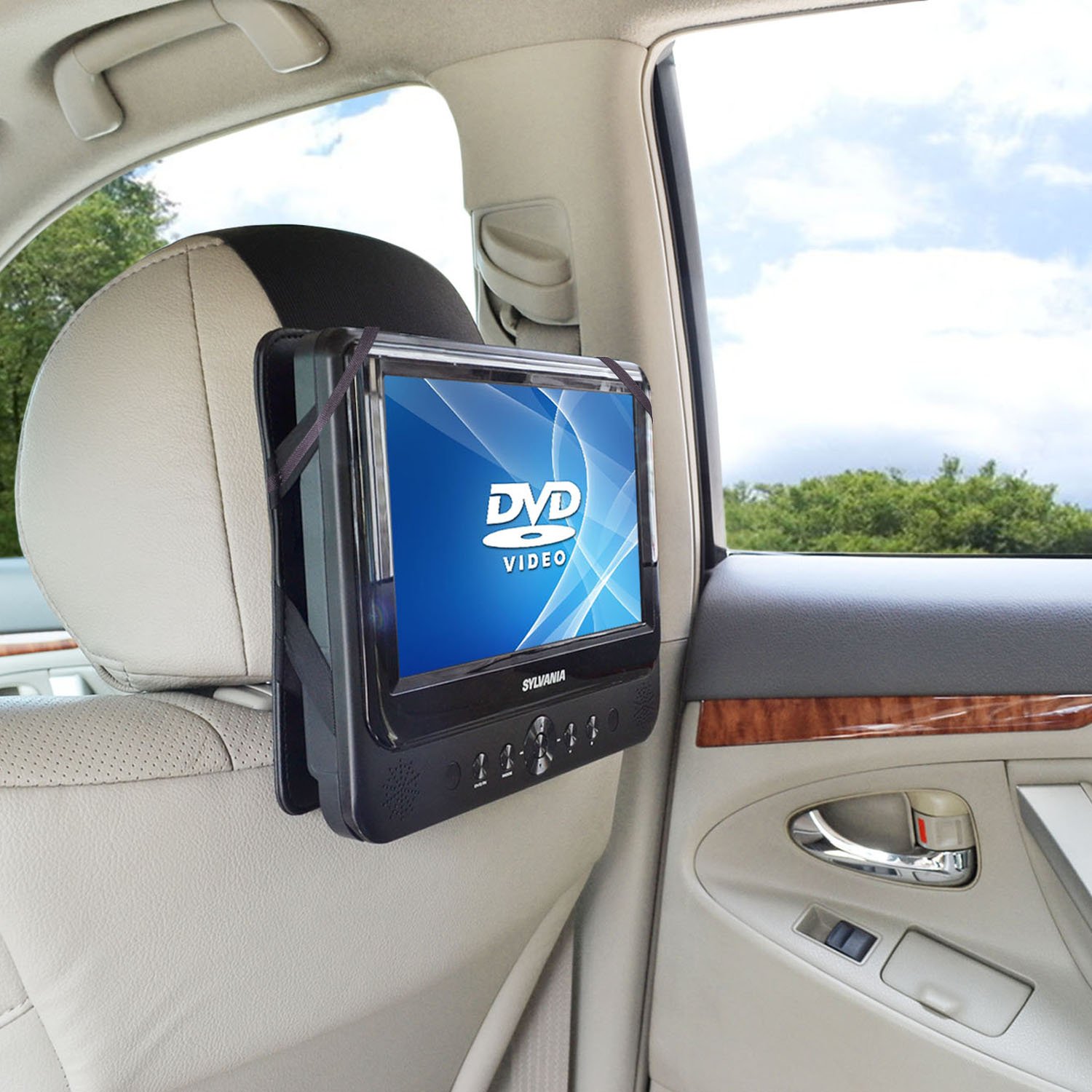 WANPOOL車の後部座席ブラケット、10インチポータブル回転できるdvdプレーヤー設計