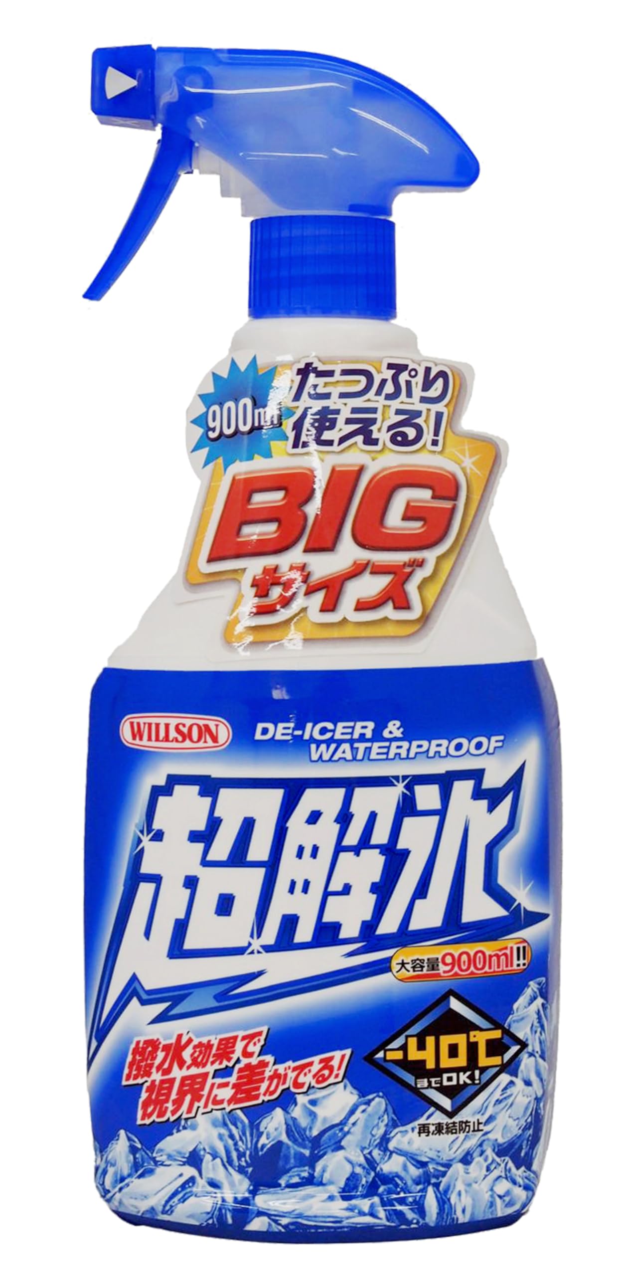 • [ たっぷり使えるBIGサイズ ] 頑固にこびりついた霜や氷を素早く溶かし、特殊シリコーン配合により、撥水効果で再凍結を防止します • 解氷と同時にコーティングも完了!! • 撥水効果で視界に差が出る大容量タイプ • [ 内容量 ] 900ml • [ 商品サイズ ] 幅104mm×奥行91mm×高さ253mm