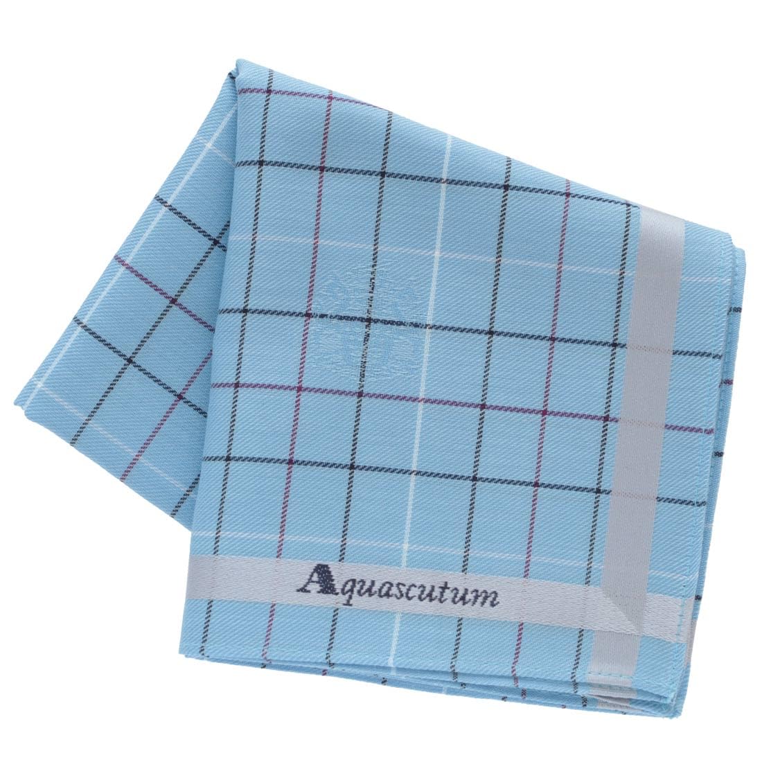 • 【Aquascutum】アクアスキュータムを象徴するクレストモチーフを、チェック柄と組み合わせました。 アクアスキュータムらしいクラシカルなデザインが特徴的な、使いやすい紳士ボーダーです。 • 【ちょっとした贈り物】ちょっとお世話になったとき。いただきものをもらったとき。相談にのってもらったとき。ひさしぶりの友人に会うとき。そんな“ちょっとしたプレゼント”をする機会、結構ありますよね。そんなときには、相手の負担にならずにさりげなく気持ちが伝わる、ハンカチです。 • 【サイズ】約48×48cm　【カラー】ブルー • 【素材】綿100％　【原産国】韓国製