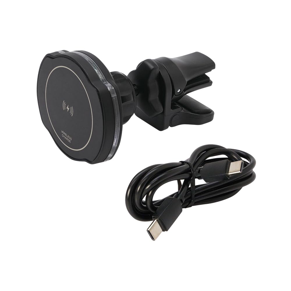 槌屋ヤック(Tsuchiya Yac) 車内用品 スマホホルダー ワイヤレスチャージ マグホルダー エアコン ブラック PF-418