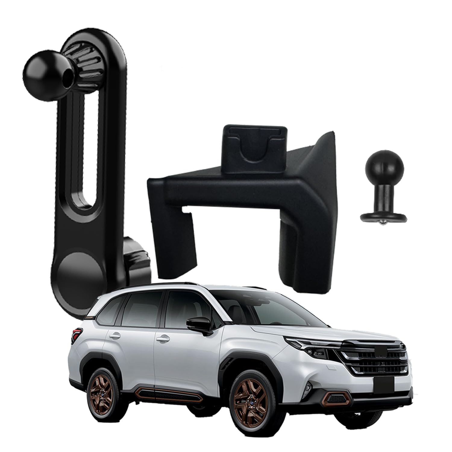 RFVBNKO 【フォレスター専用・最新延長アーム】 ベース単品 フォレスター スマホホルダー sl スマホホルダー 接続用 17mmボールヘッド付き 取付簡単 360度回転 安定感 スバル sl アクセサリー