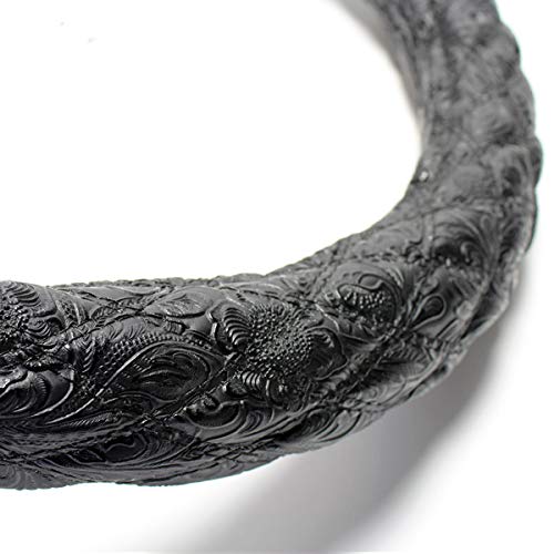• ハリアー ステアリングカバー 和彫ブラック M(外径約38-39cm)